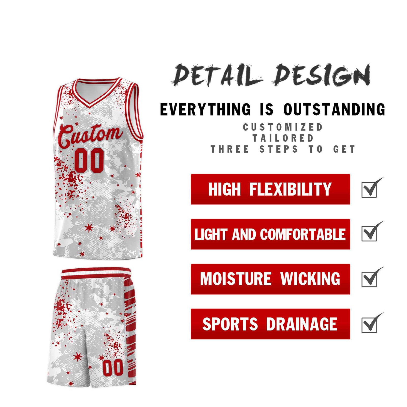 Custom White Red Vice Burst Galactic Graffiti Breathable Basketball Jersey