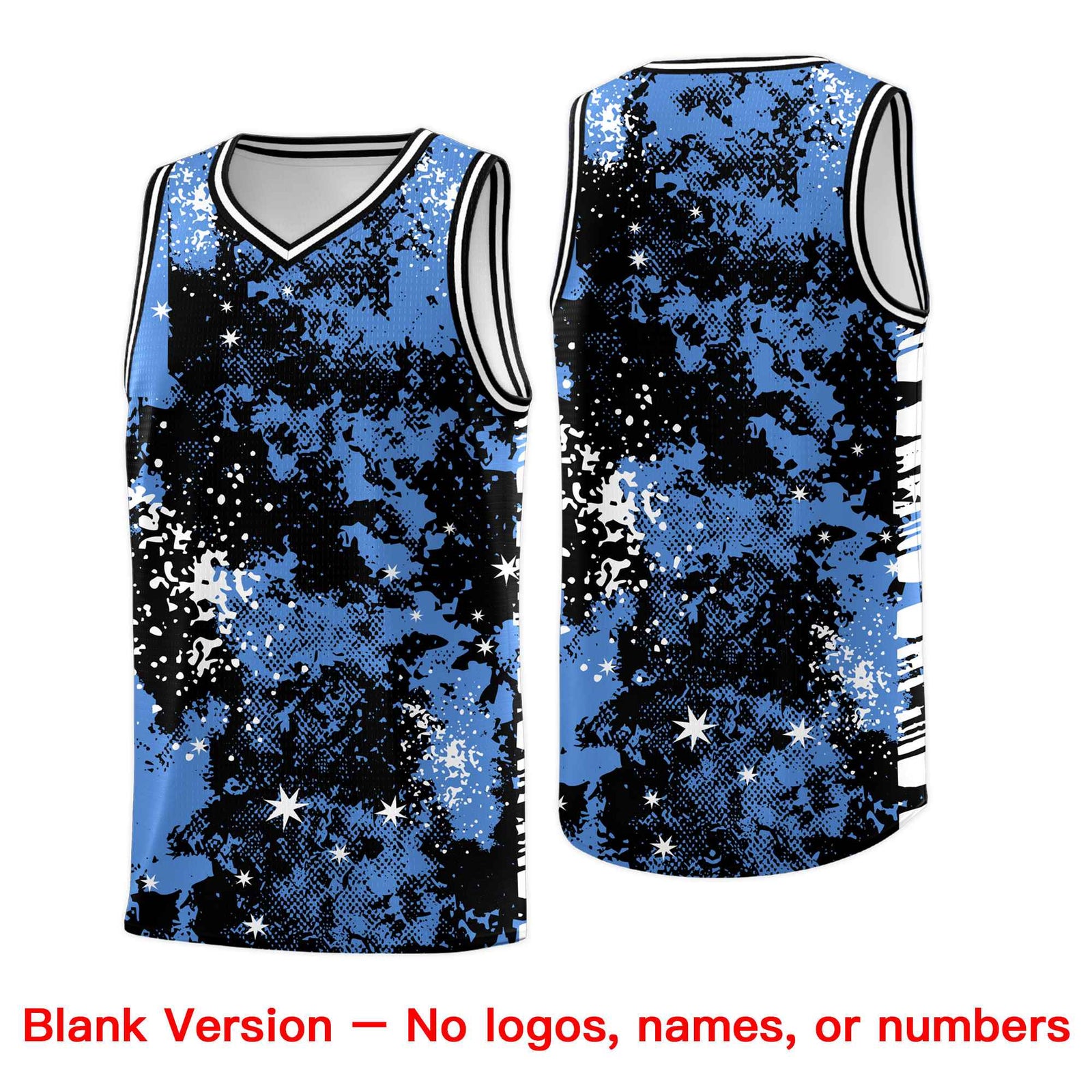 Custom Powder Blue Black Vice Burst Galactic Graffiti Lightweight Basketball Jersey