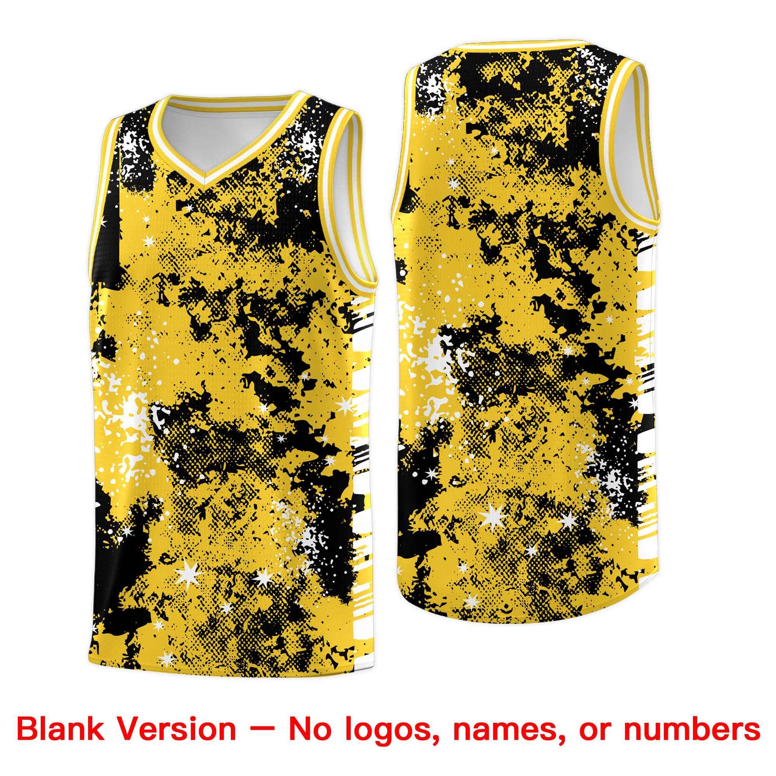 Custom Gold Black Vice Burst Galactic Graffiti Stretch Fabric Basketball Jersey