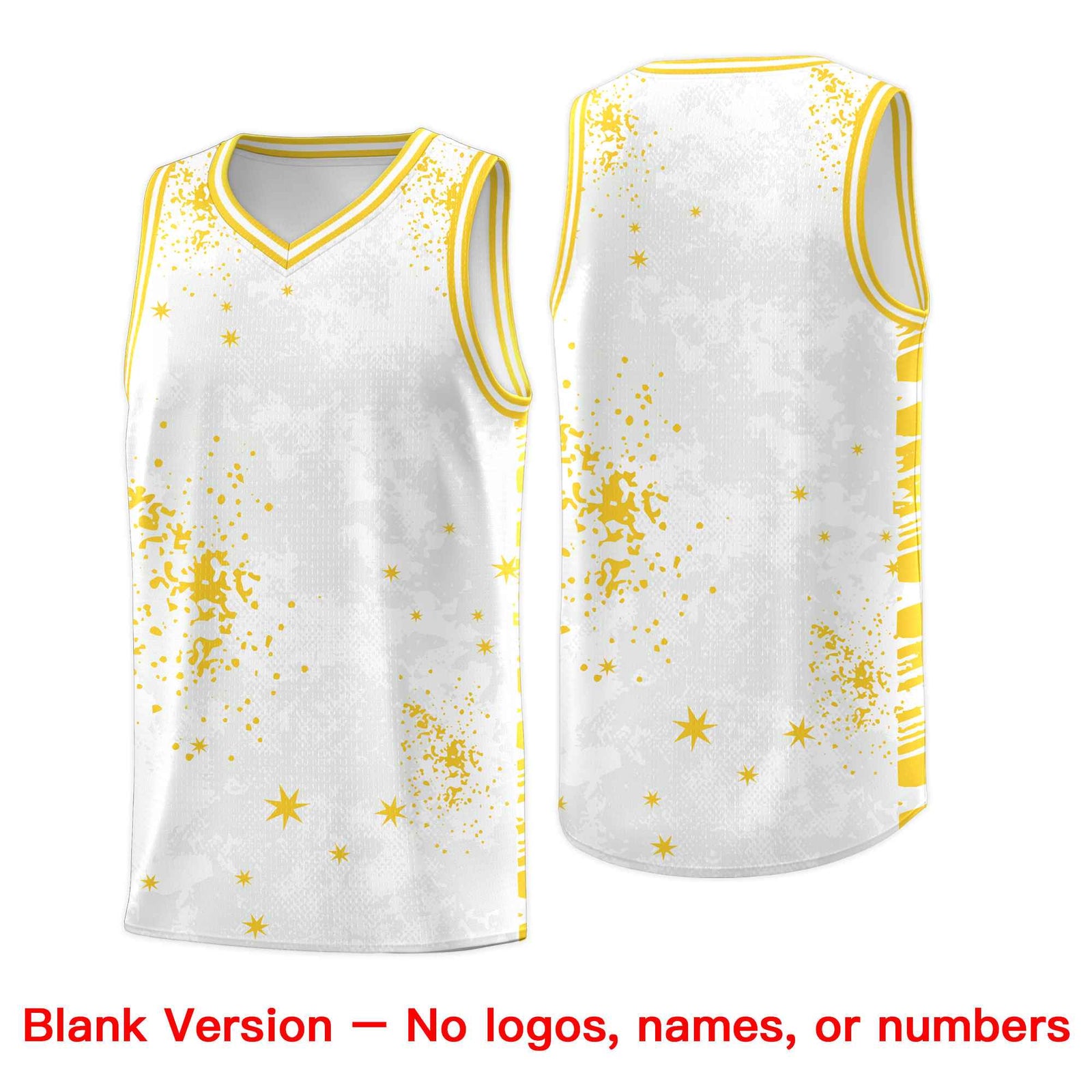 Custom White Gold Vice Burst Galactic Graffiti Moisture-Wicking Basketball Jersey