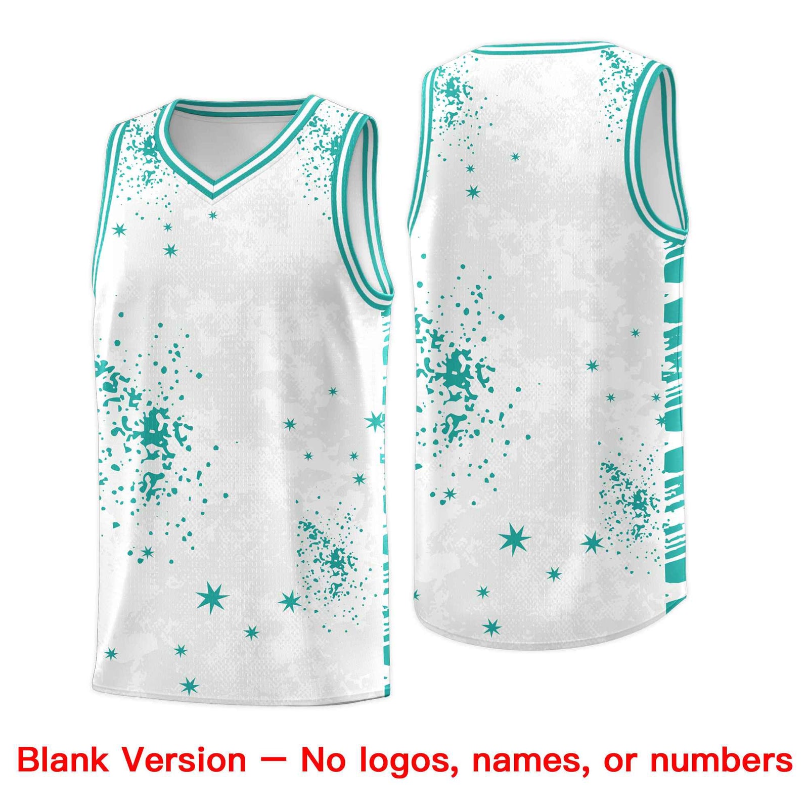 Custom White Aqua Vice Burst Galactic Graffiti Breathable Basketball Jersey