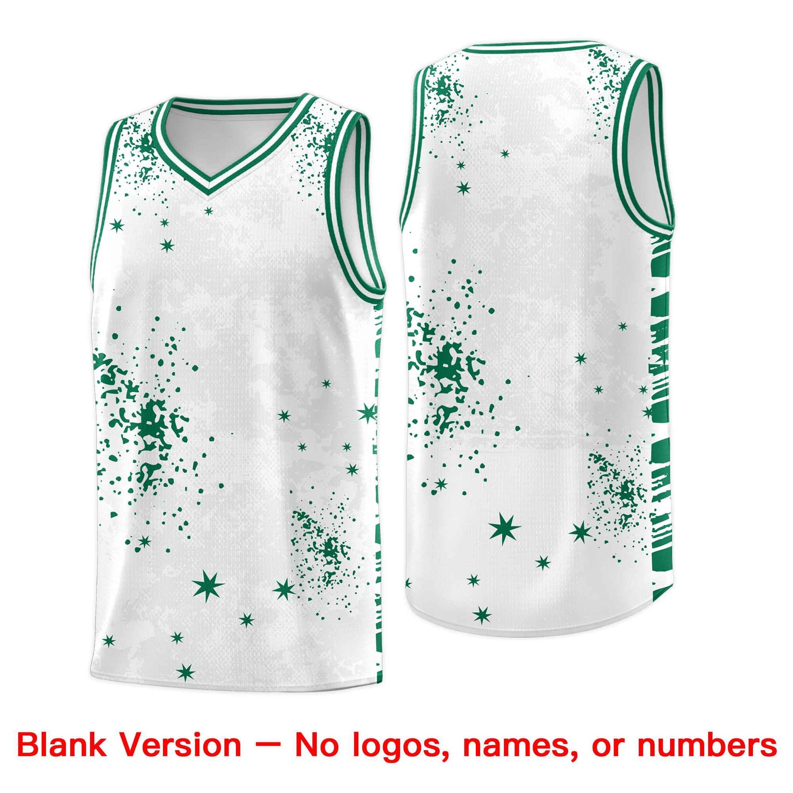 Custom White Kelly Green Vice Burst Galactic Graffiti Breathable Basketball Jersey