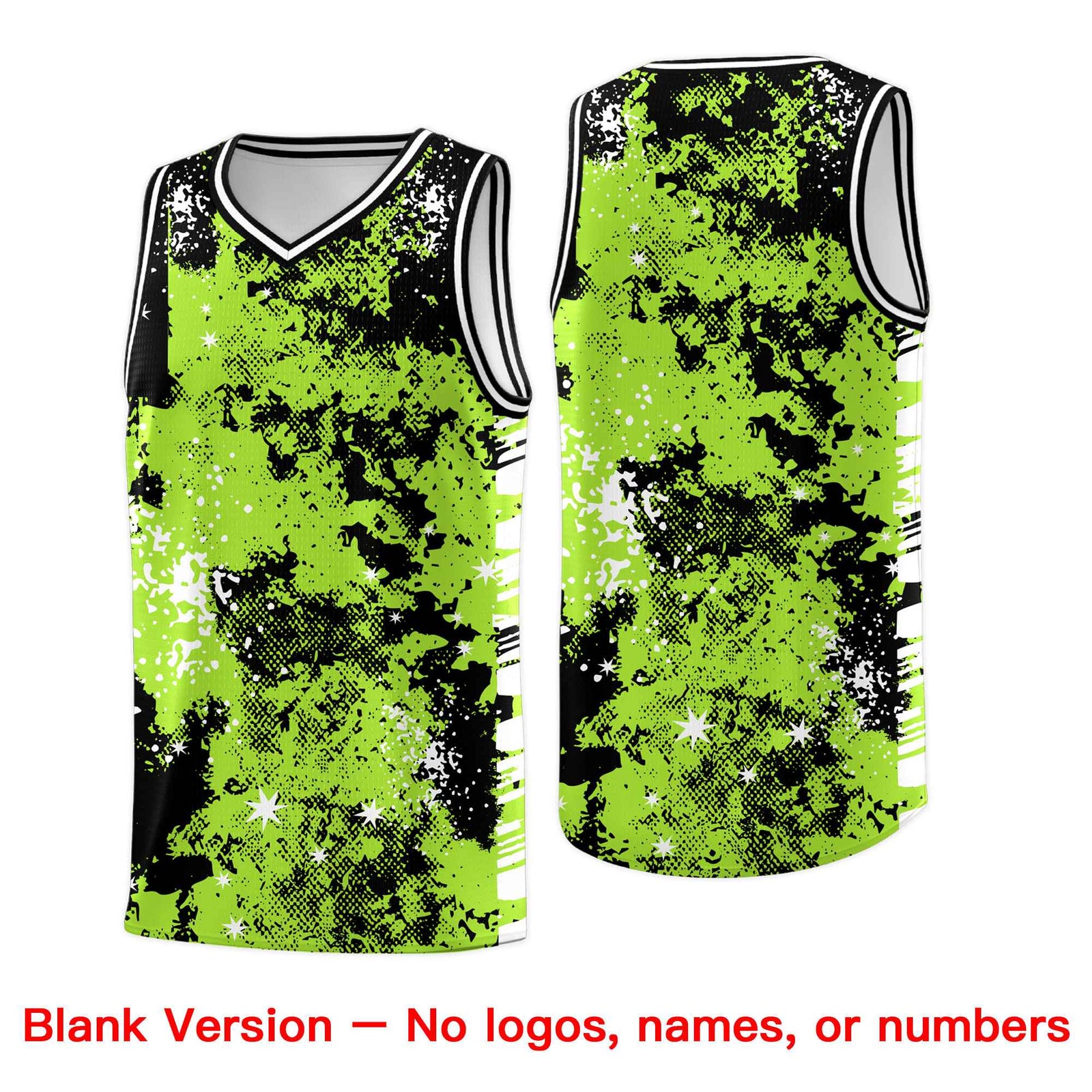 Custom Neon Green Black Vice Burst Galactic Graffiti Lightweight Basketball Jersey