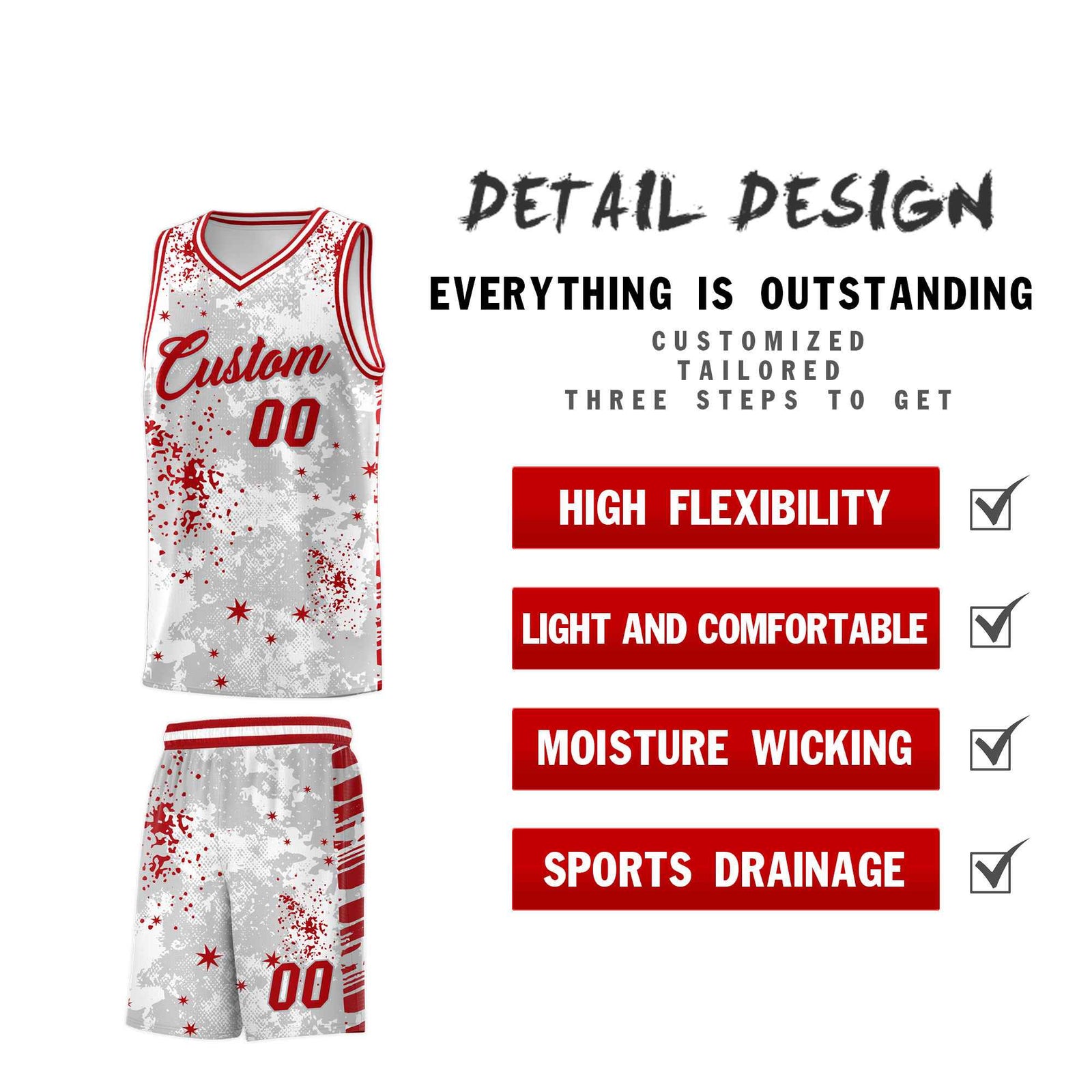Custom White Red Vice Burst Galactic Graffiti Breathable Basketball Jersey
