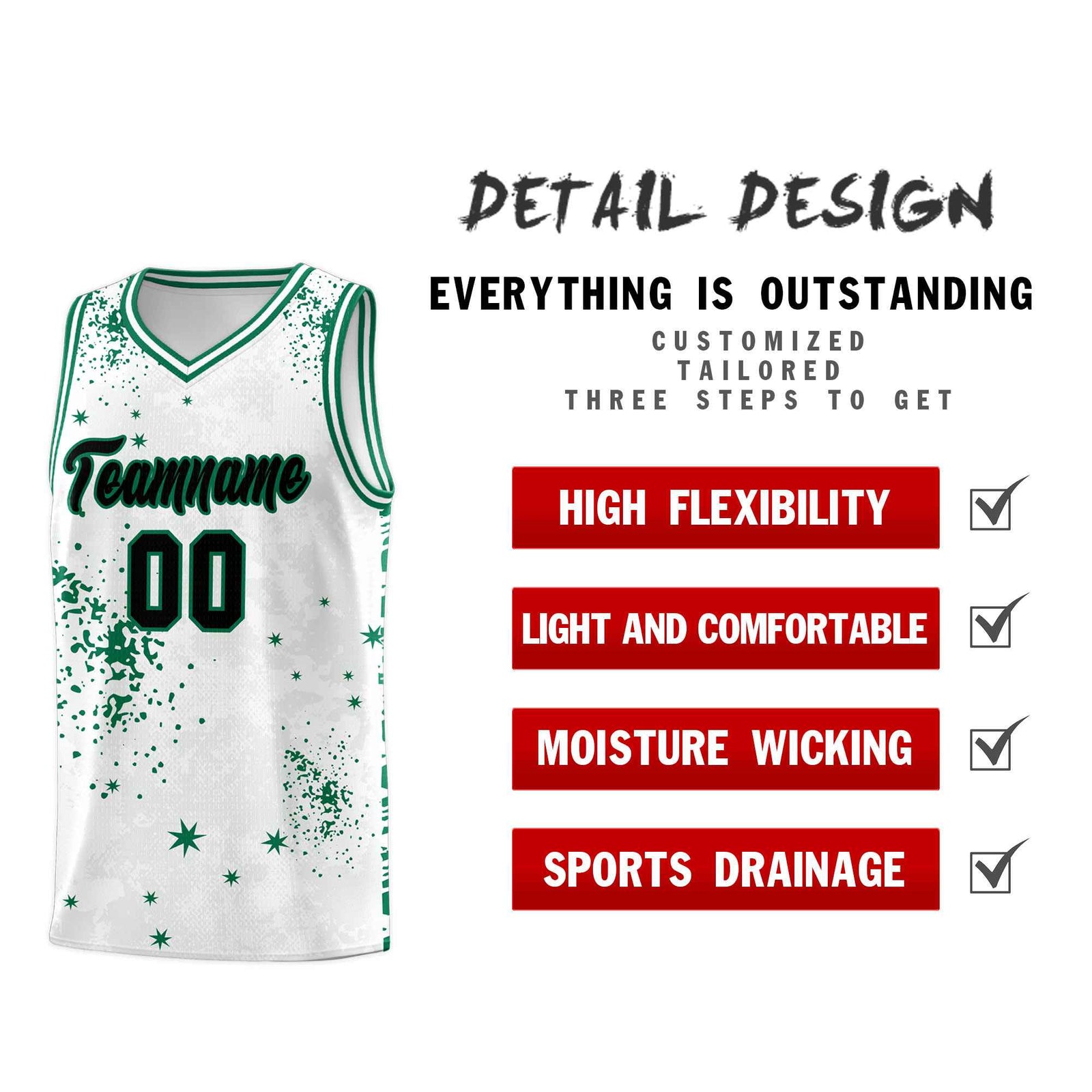 Custom White Kelly Green Vice Burst Galactic Graffiti Breathable Basketball Jersey