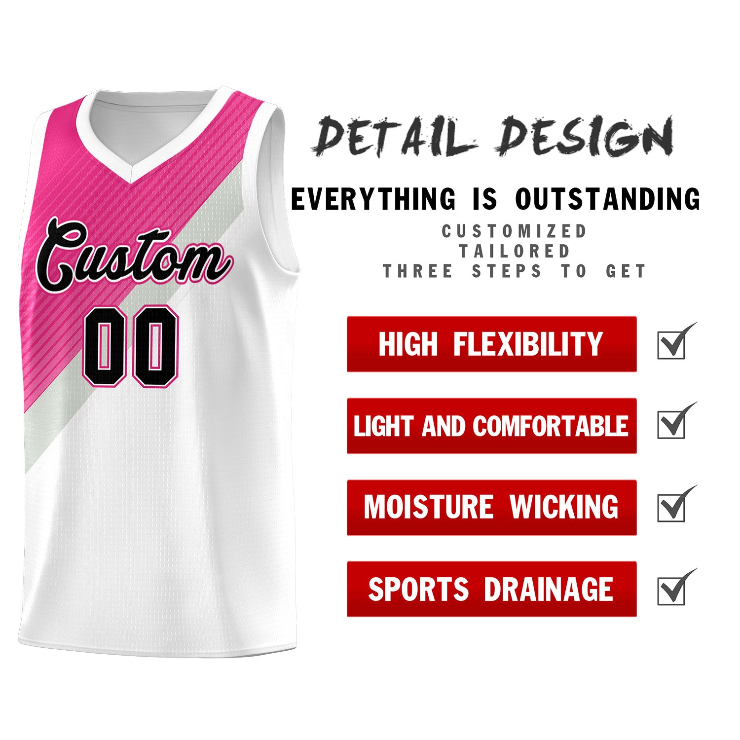 Custom White Sky Blue Gray Diagonal Stripes Color Block Sets Basketball Jersey | For Men,Perfect for Teams,Perfect for Coaches,Sublimation Printed,For Kid,For Youth | KXKSHOP