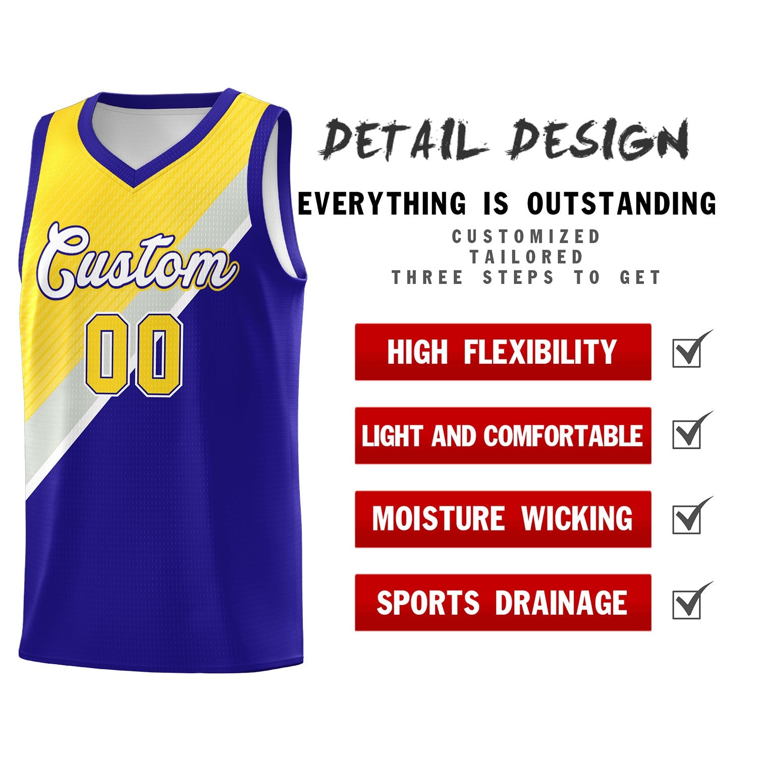 Custom Royal Gray Diagonal Stripes Color Block Sets Basketball Jersey | For Men,Perfect for Teams,Perfect for Coaches,Sublimation Printed,For Kid,For Youth | KXKSHOP