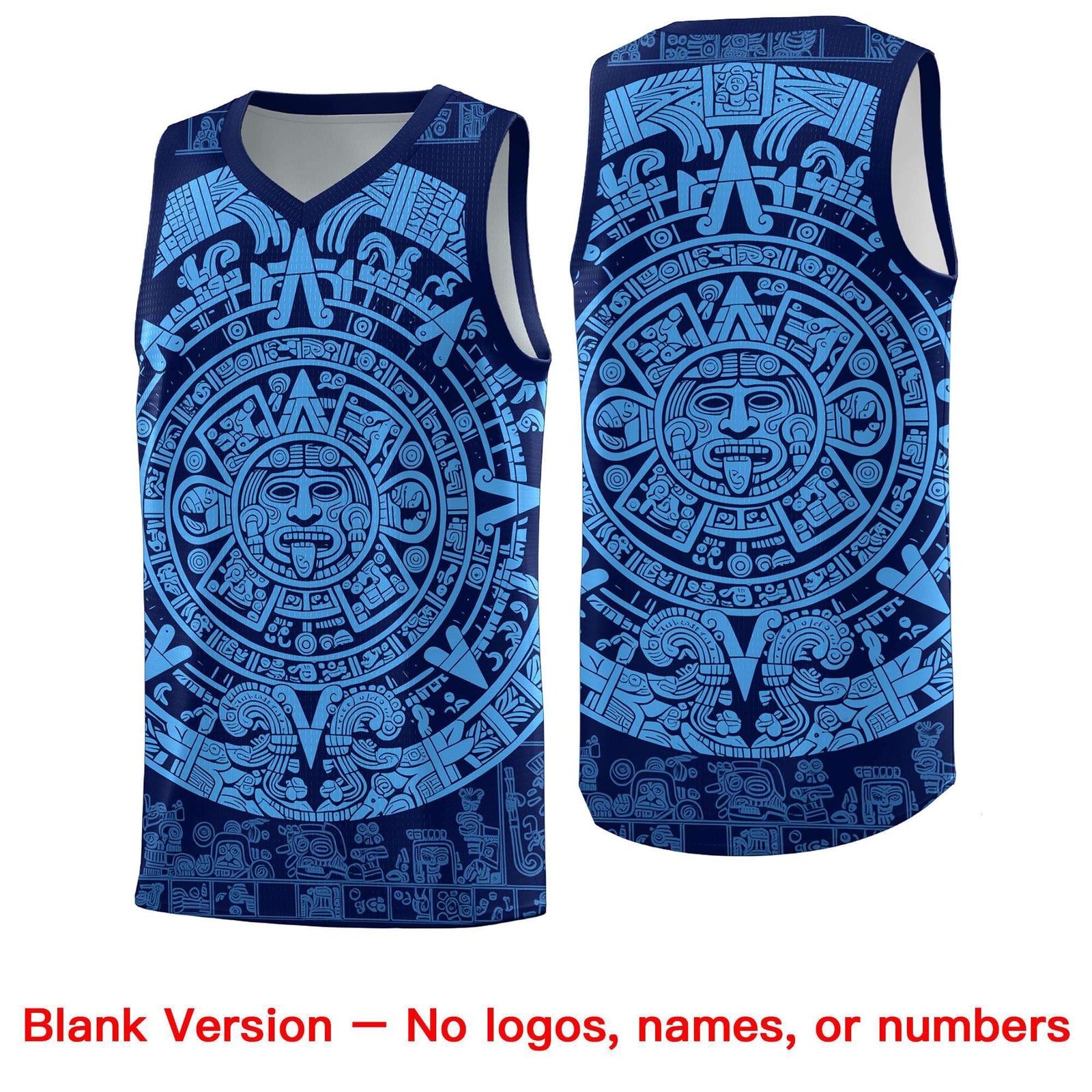 Custom Youth Basketball Jerseys Powder Blue Aztec Sun Stone Personalized Uniform