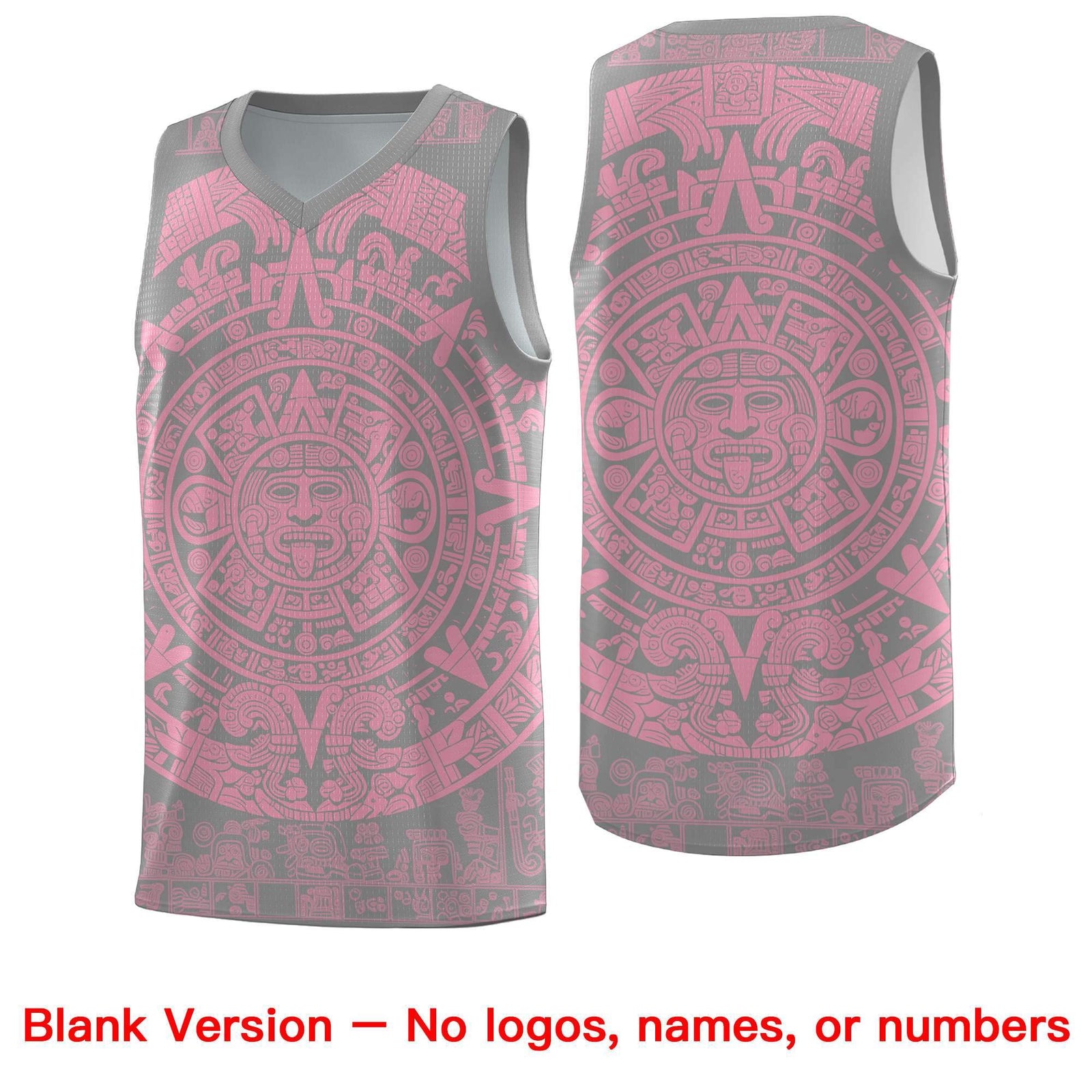 Custom Youth Basketball Jerseys Light Pink Aztec Sun Stone Pattern Custom Team Set