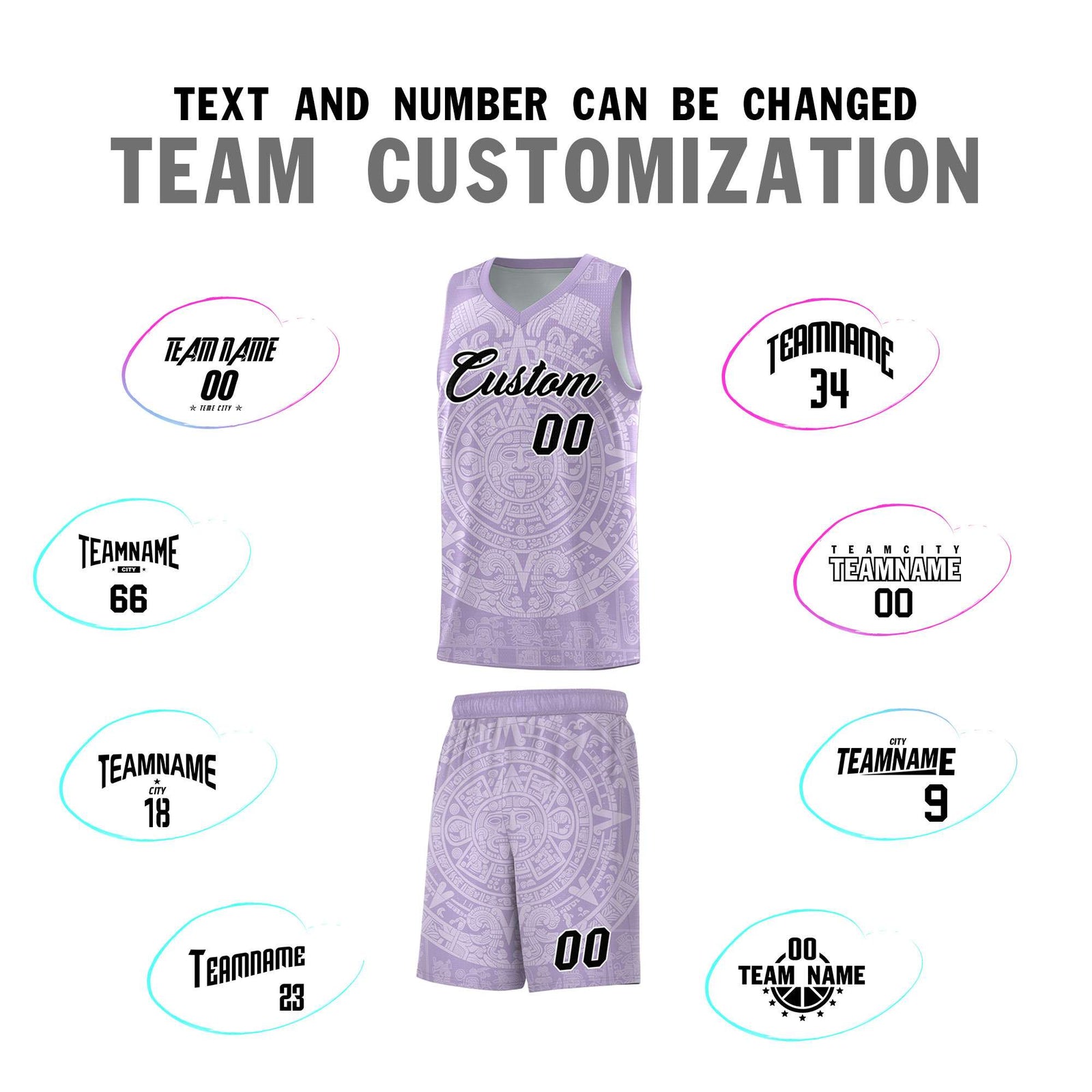 Custom Youth Basketball Jerseys White Aztec Sun Stone Personalized Uniform