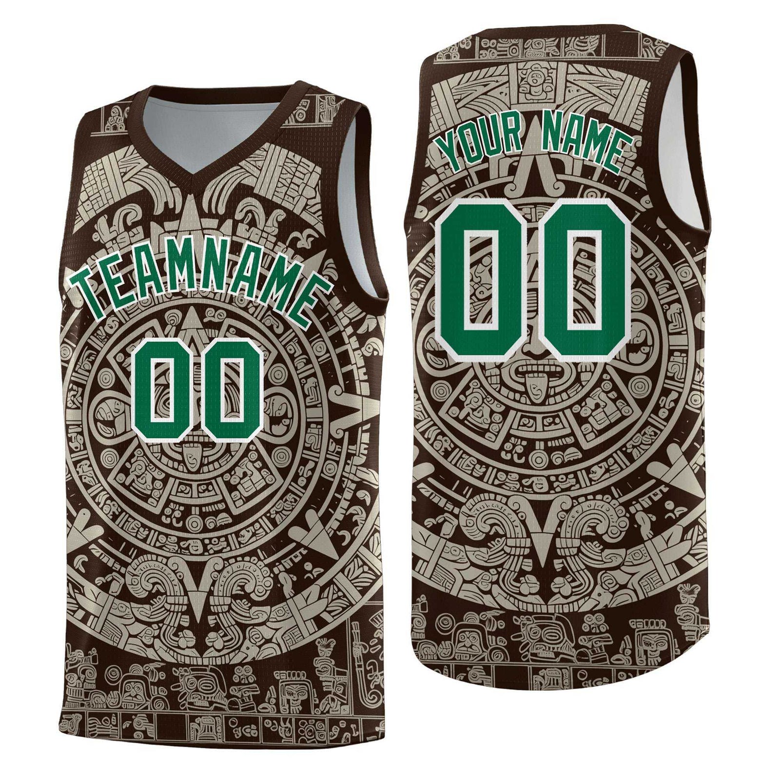 Custom Youth Basketball Jerseys Light Khaki Aztec Sun Stone Design Team Uniform