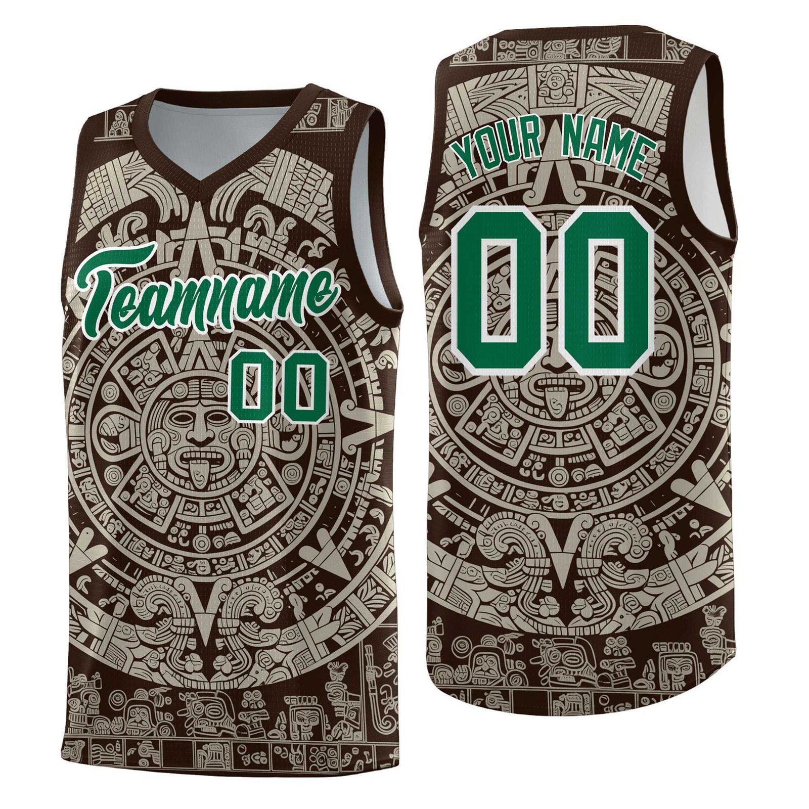Custom Youth Basketball Jerseys Light Khaki Aztec Sun Stone Design Team Uniform