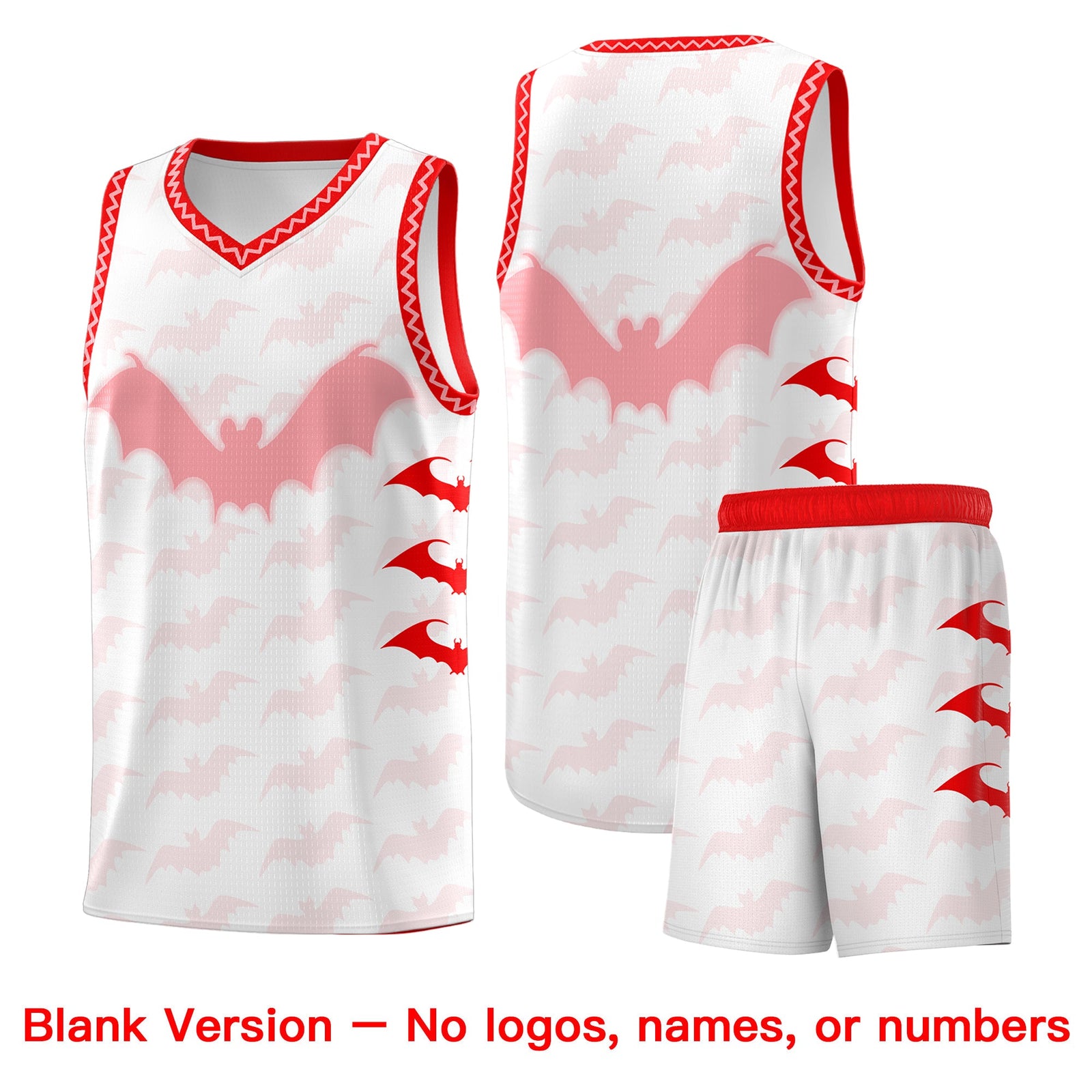 Custom White Light Pink Bat Pattern Halloween Basketball Jersey | For Men,For Kid,For Youth,Sublimation Printed,Perfect for Training,Perfect for Parties,Add Name and Numbern | KXKSHOP
