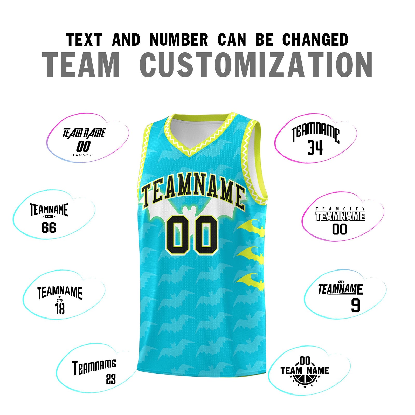 Custom Sky Blue White Bat Pattern Halloween Basketball Jersey | For Men,For Kid,For Youth,Sublimation Printed,Perfect for Training,Perfect for Parties,Add Name and Numbern | KXKSHOP