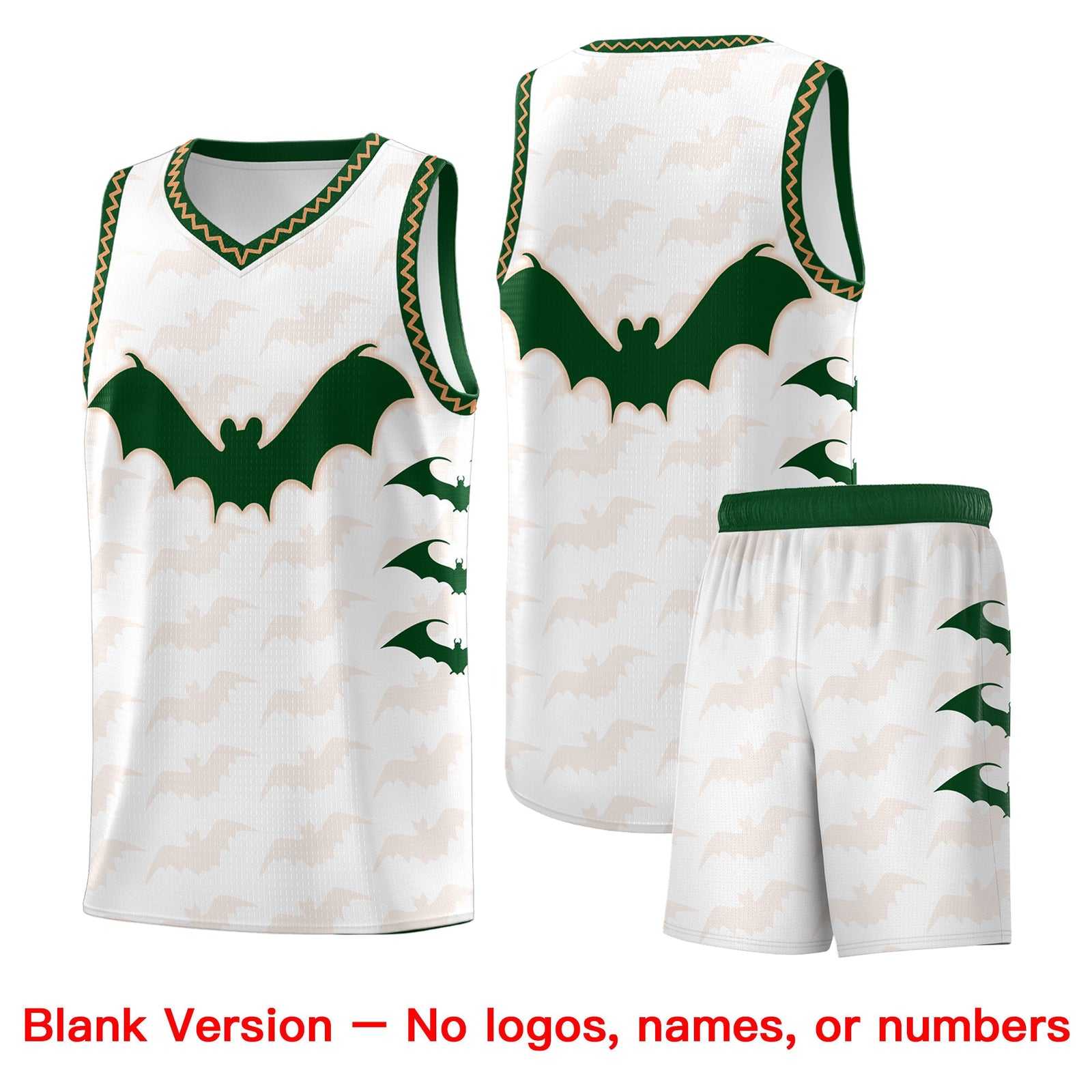 Custom White Buckskin Brown Bat Pattern Halloween Basketball Jersey | For Men,For Kid,For Youth,Sublimation Printed,Perfect for Training,Perfect for Parties,Add Name and Numbern | KXKSHOP