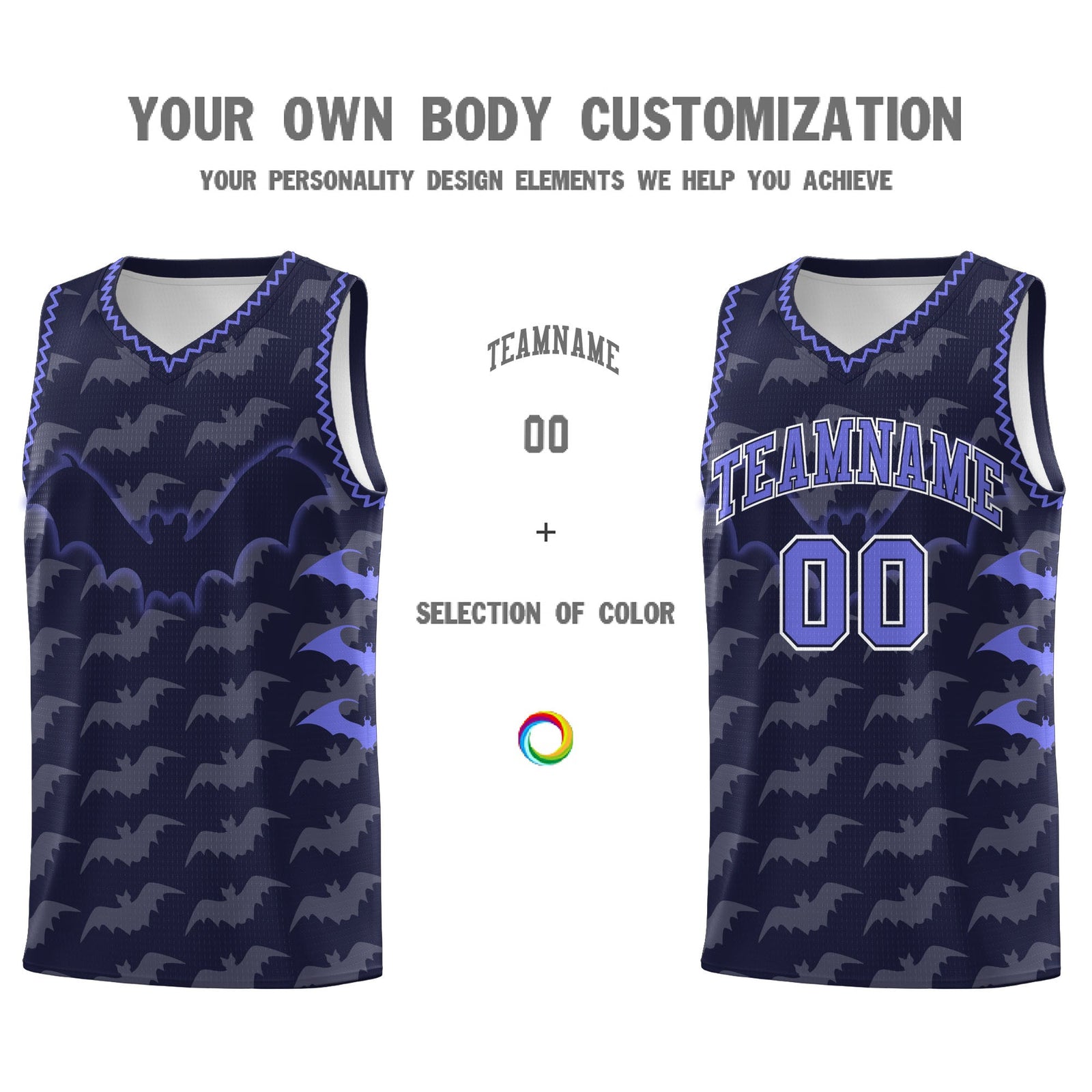 Custom Navy Purple Bat Pattern Halloween Basketball Jersey | For Men,For Kid,For Youth,Sublimation Printed,Perfect for Training,Perfect for Parties,Add Name and Numbern | KXKSHOP