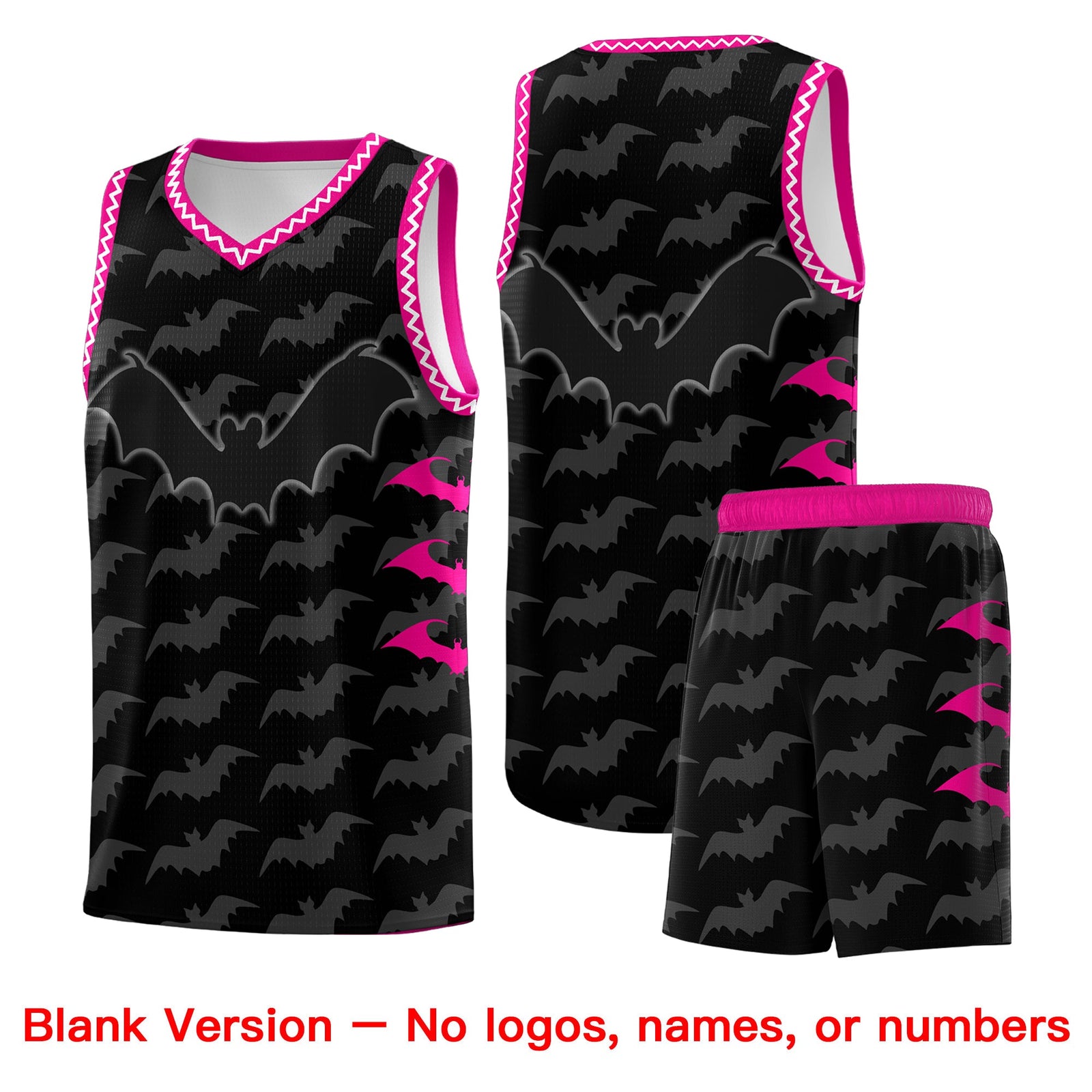 Custom Black White Bat Pattern Halloween Basketball Jersey | For Men,For Kid,For Youth,Sublimation Printed,Perfect for Training,Perfect for Parties,Add Name and Numbern | KXKSHOP