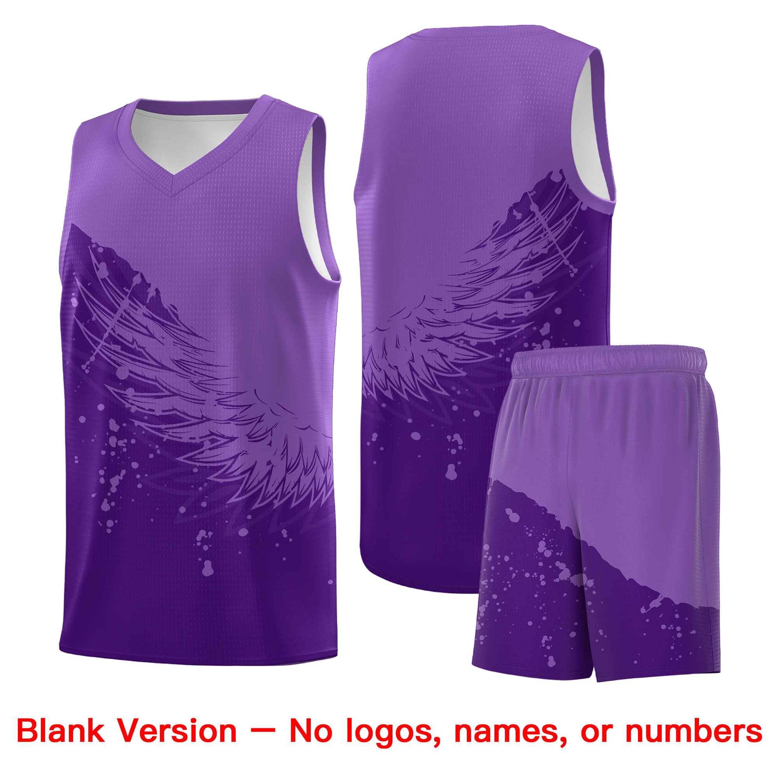 Custom Purple Light Purple Wing Pattern Sports Uniform Basketball Jersey| KXKSHOP
