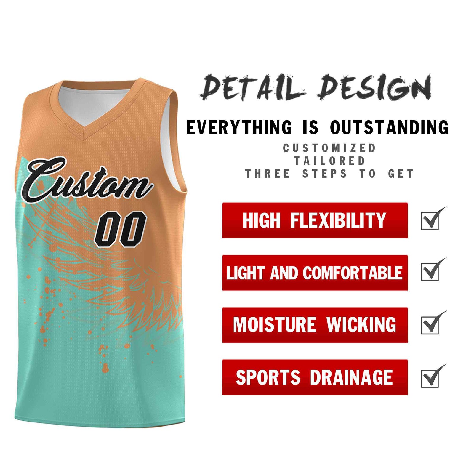 Custom Bright Green Buckskin Brown Wing Pattern Sports Uniform Basketball Jersey| KXKSHOP