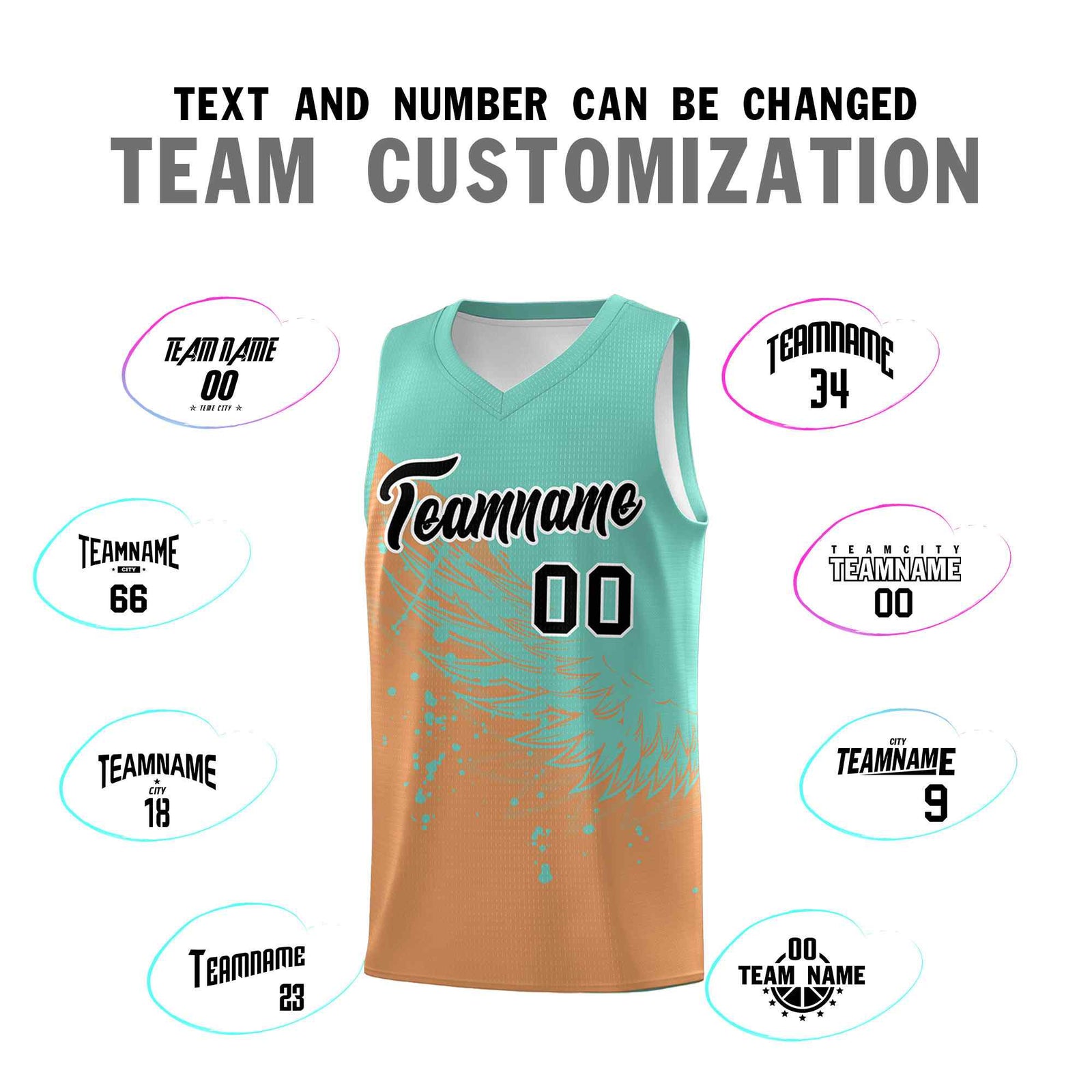 Custom Buckskin Brown Bright Green Wing Pattern Sports Uniform Basketball Jersey