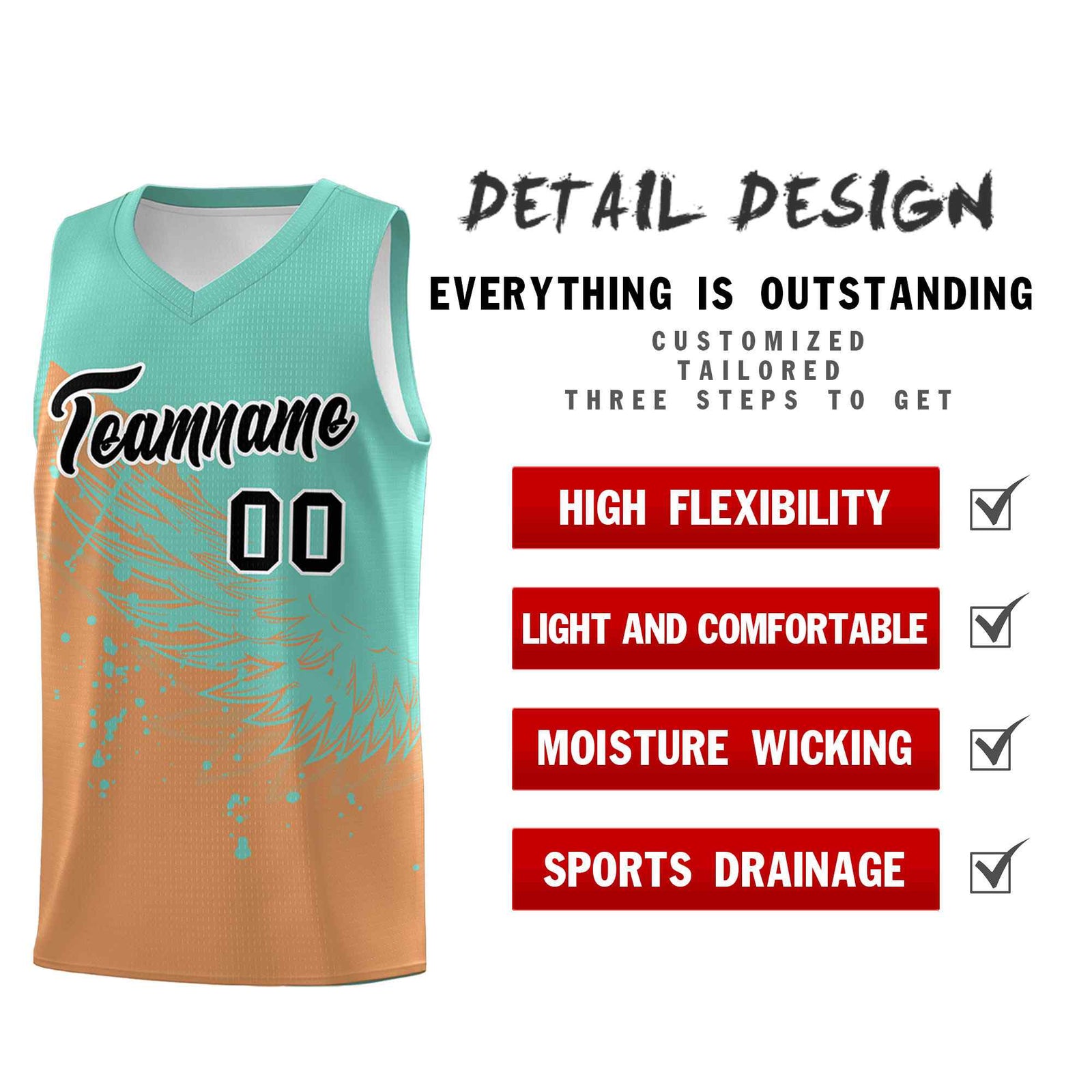 Custom Buckskin Brown Bright Green Wing Pattern Sports Uniform Basketball Jersey