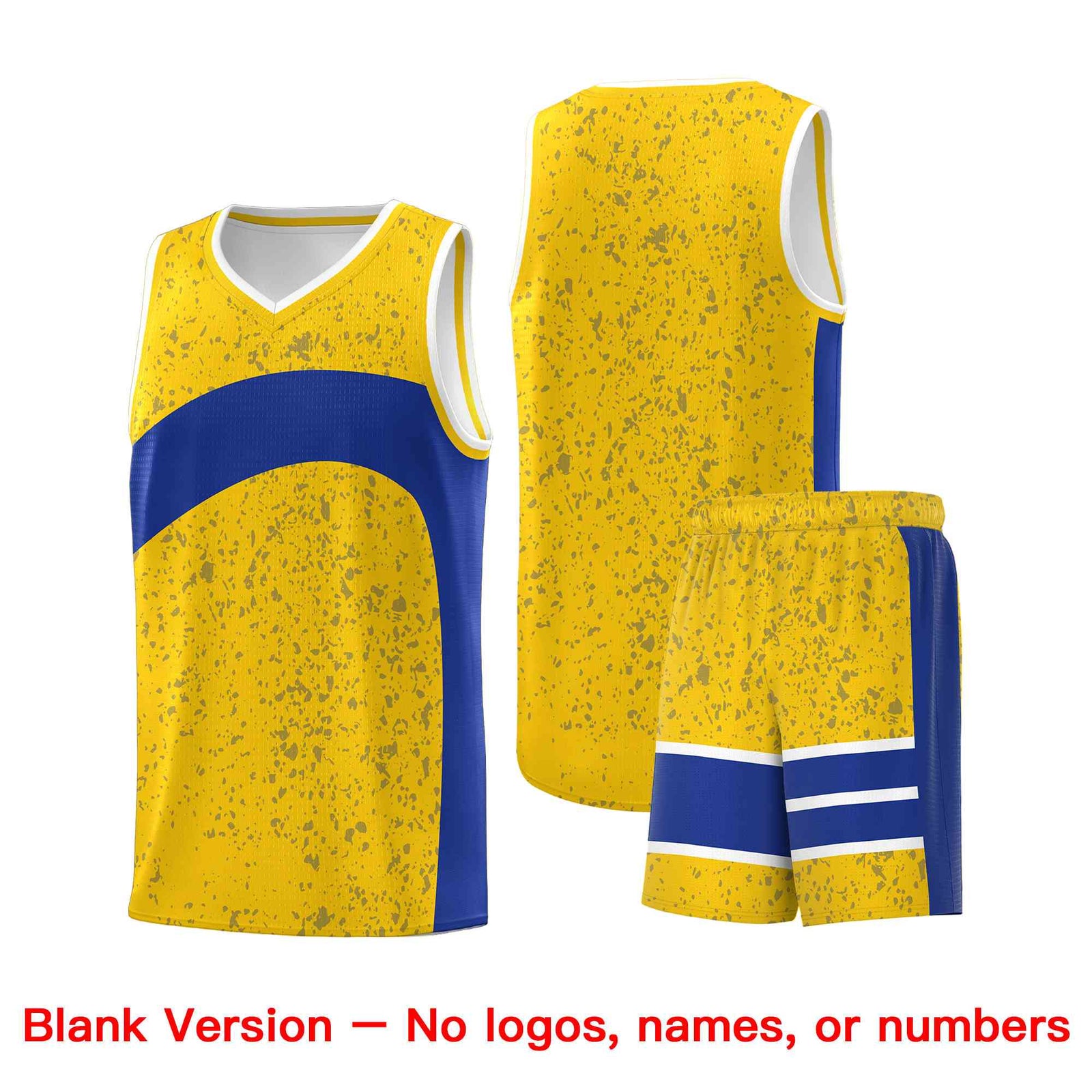 Custom Gold Royal Dot Graffiti Pattern Irregular Team Names Sports Uniform Basketball Jersey| KXKSHOP