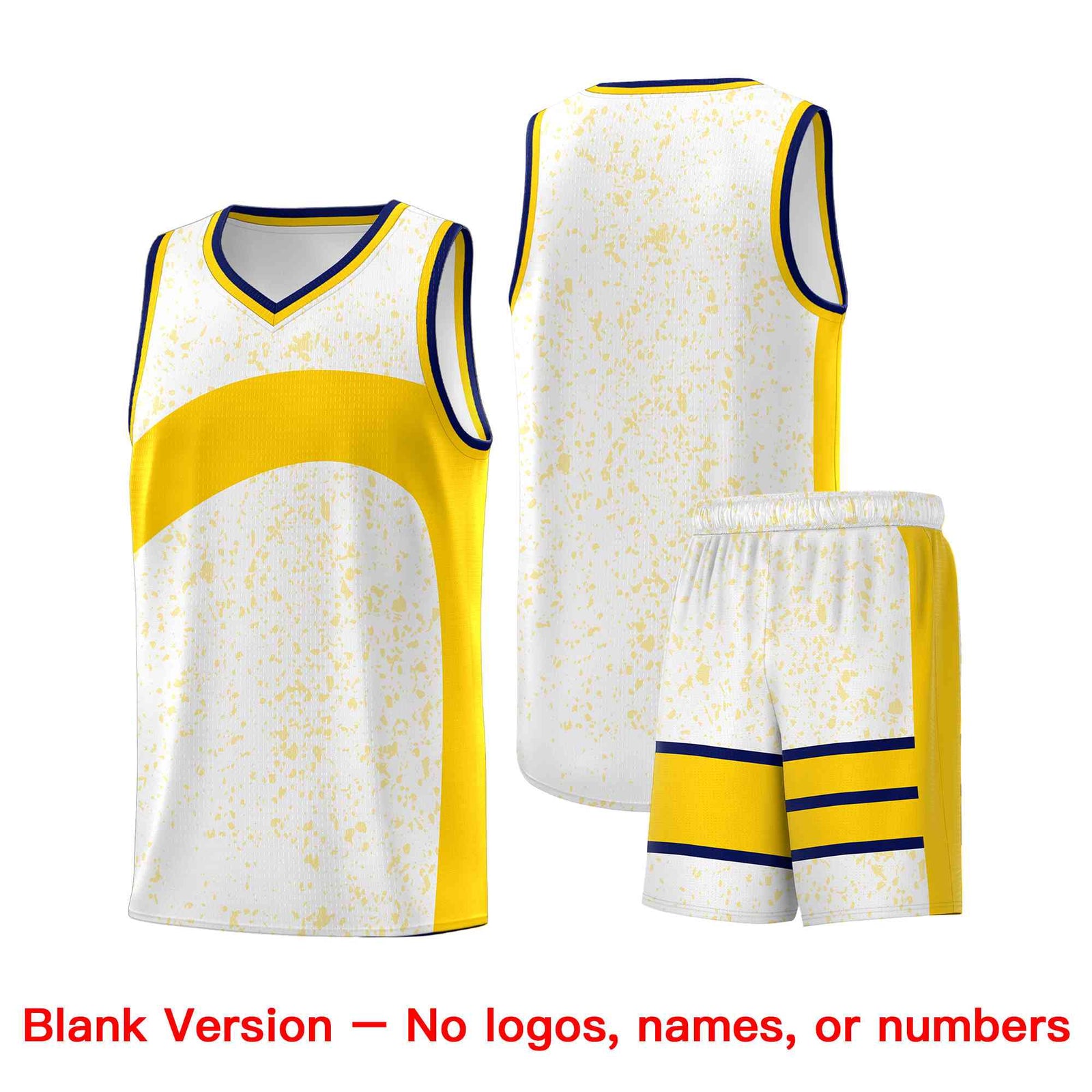 Custom White Gold Dot Graffiti Pattern Irregular Team Names Sports Uniform Basketball Jersey| KXKSHOP