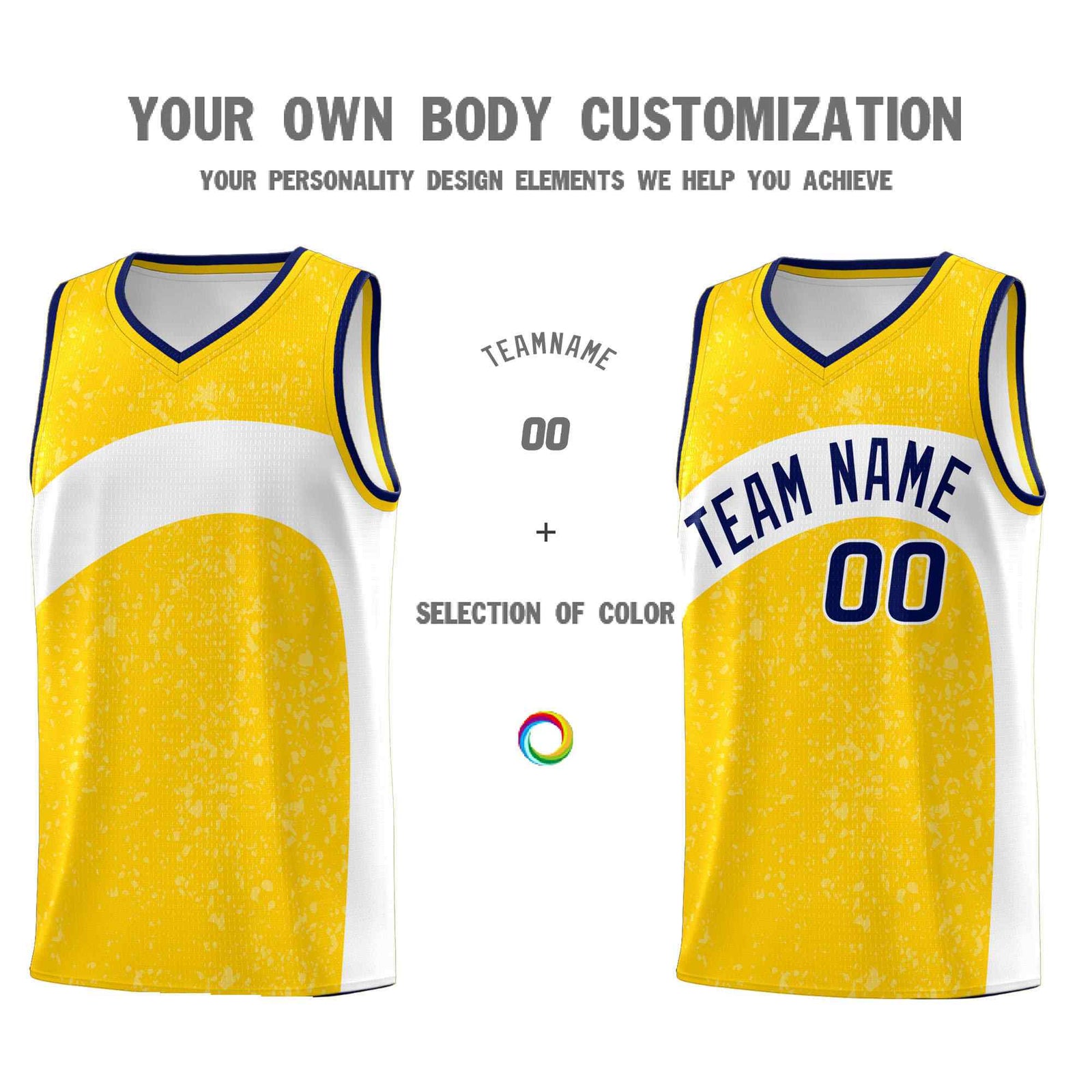 Custom Gold White Dot Graffiti Pattern Irregular Team Names Sports Uniform Basketball Jersey