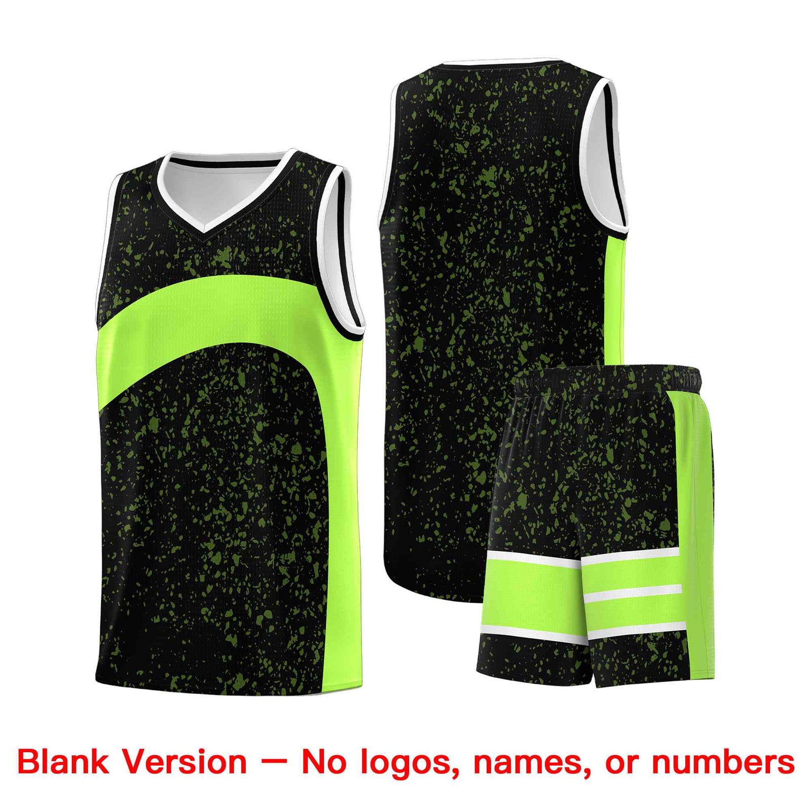 Custom Black Fluorescent Green Dot Graffiti Pattern Irregular Team Names Sports Uniform Basketball Jersey| KXKSHOP