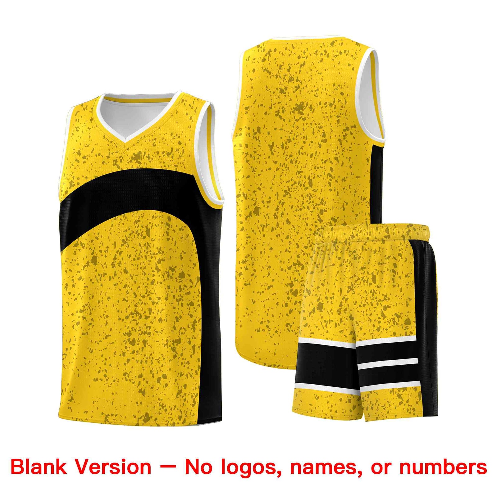 Custom Gold Black Dot Graffiti Pattern Irregular Team Names Sports Uniform Basketball Jersey| KXKSHOP