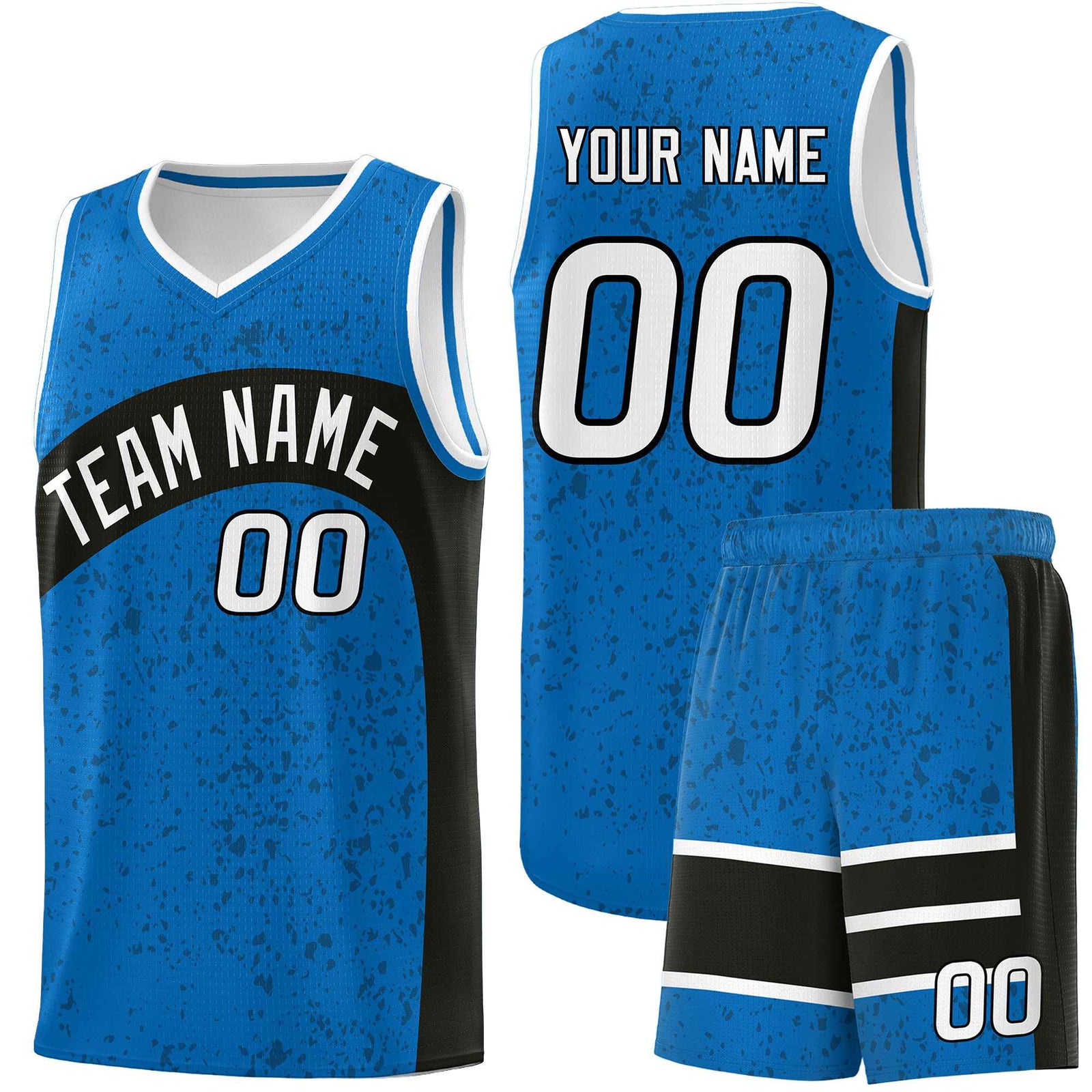 Custom Royal Black Dot Graffiti Pattern Irregular Team Names Sports Uniform Basketball Jersey| KXKSHOP