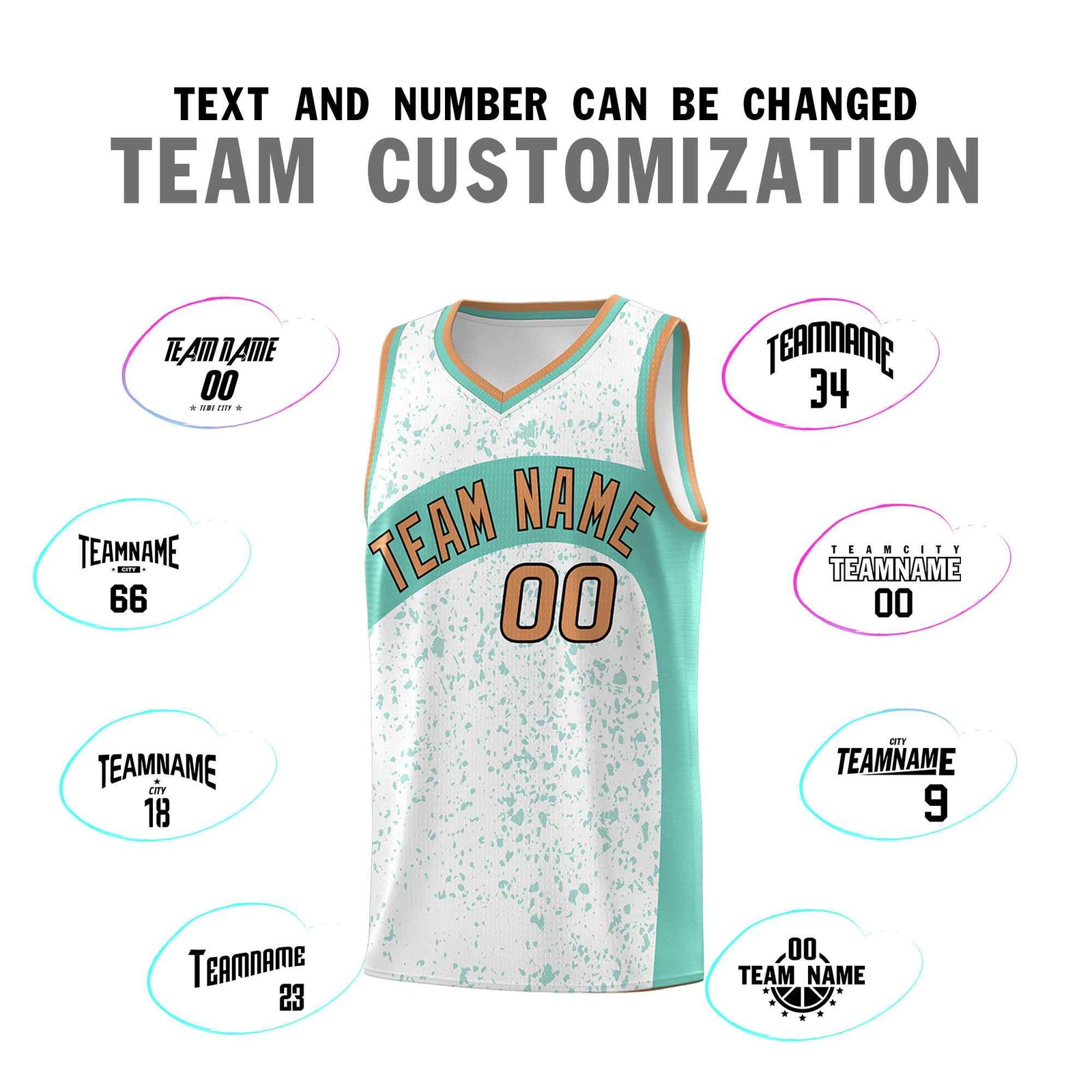 Custom White Bright Green Dot Graffiti Pattern Irregular Team Names Sports Uniform Basketball Jersey