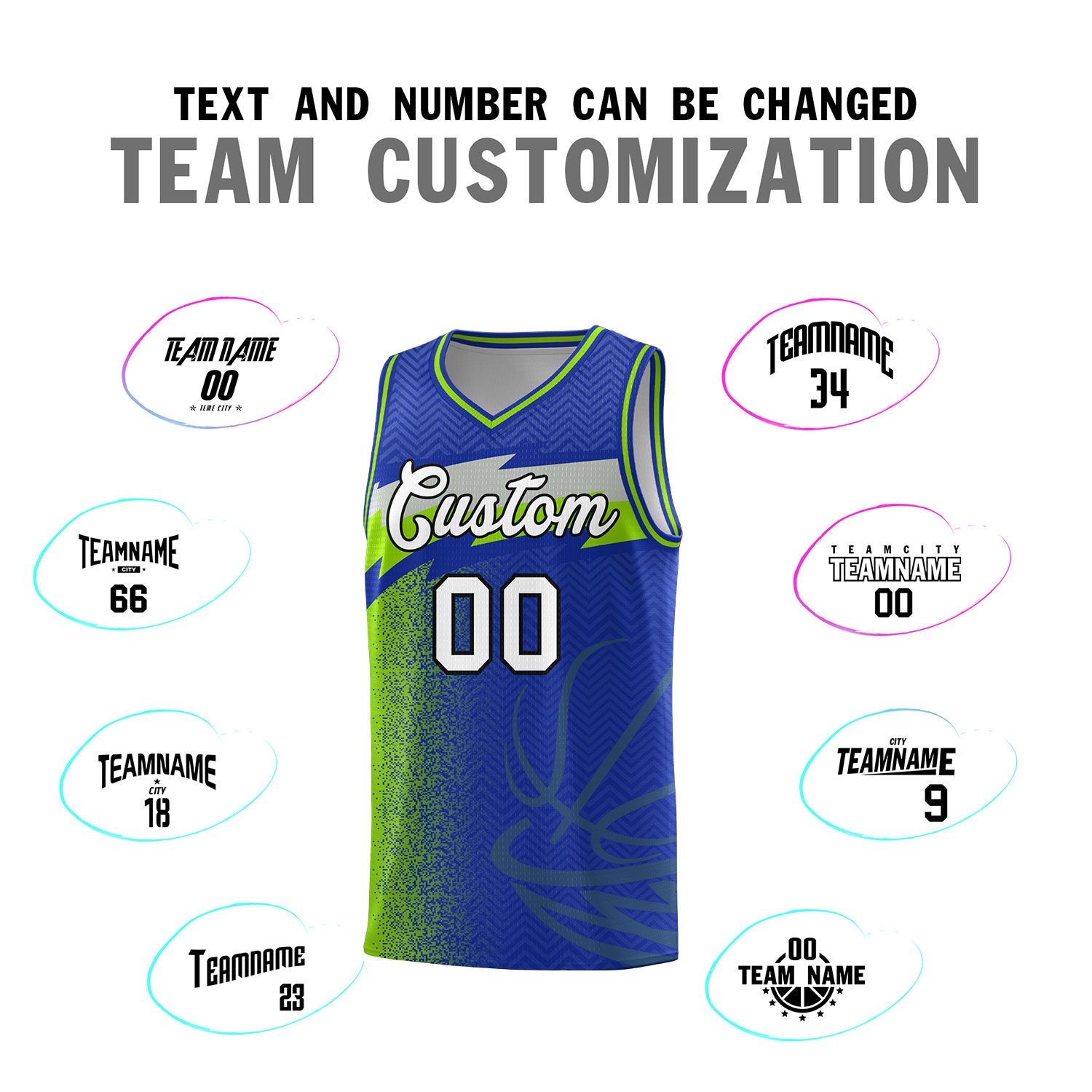 Custom Royal Dot Scatter Graffiti Pattern Sports Uniform Basketball Jersey