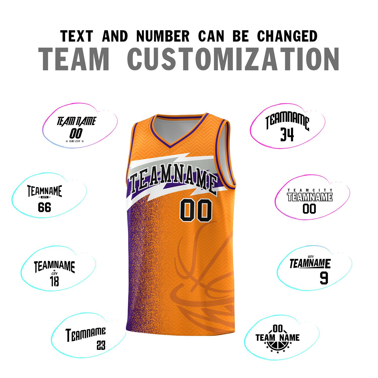 Custom Broncos Orange Dot Scatter Graffiti Pattern Sports Uniform Basketball Jersey