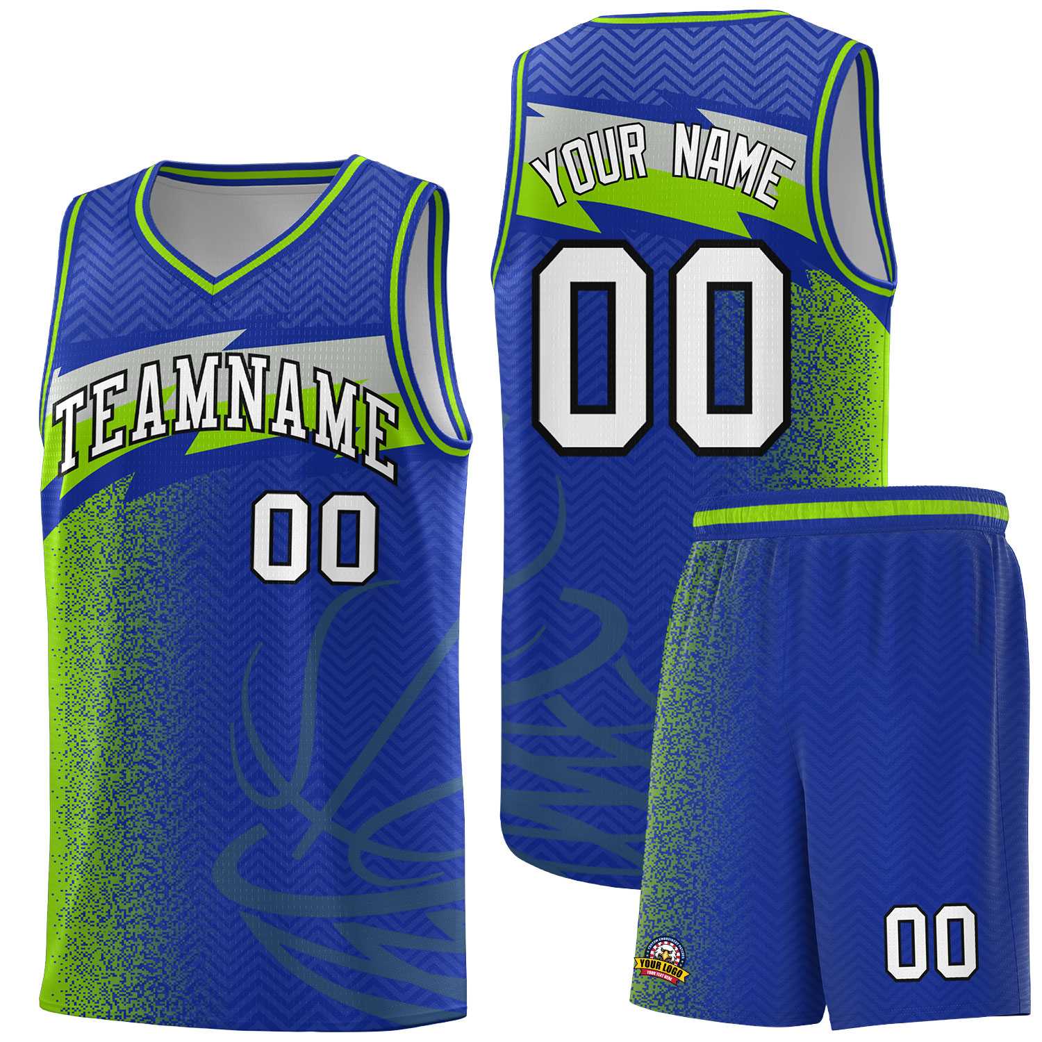 Custom Royal Dot Scatter Graffiti Pattern Sports Uniform Basketball Jersey