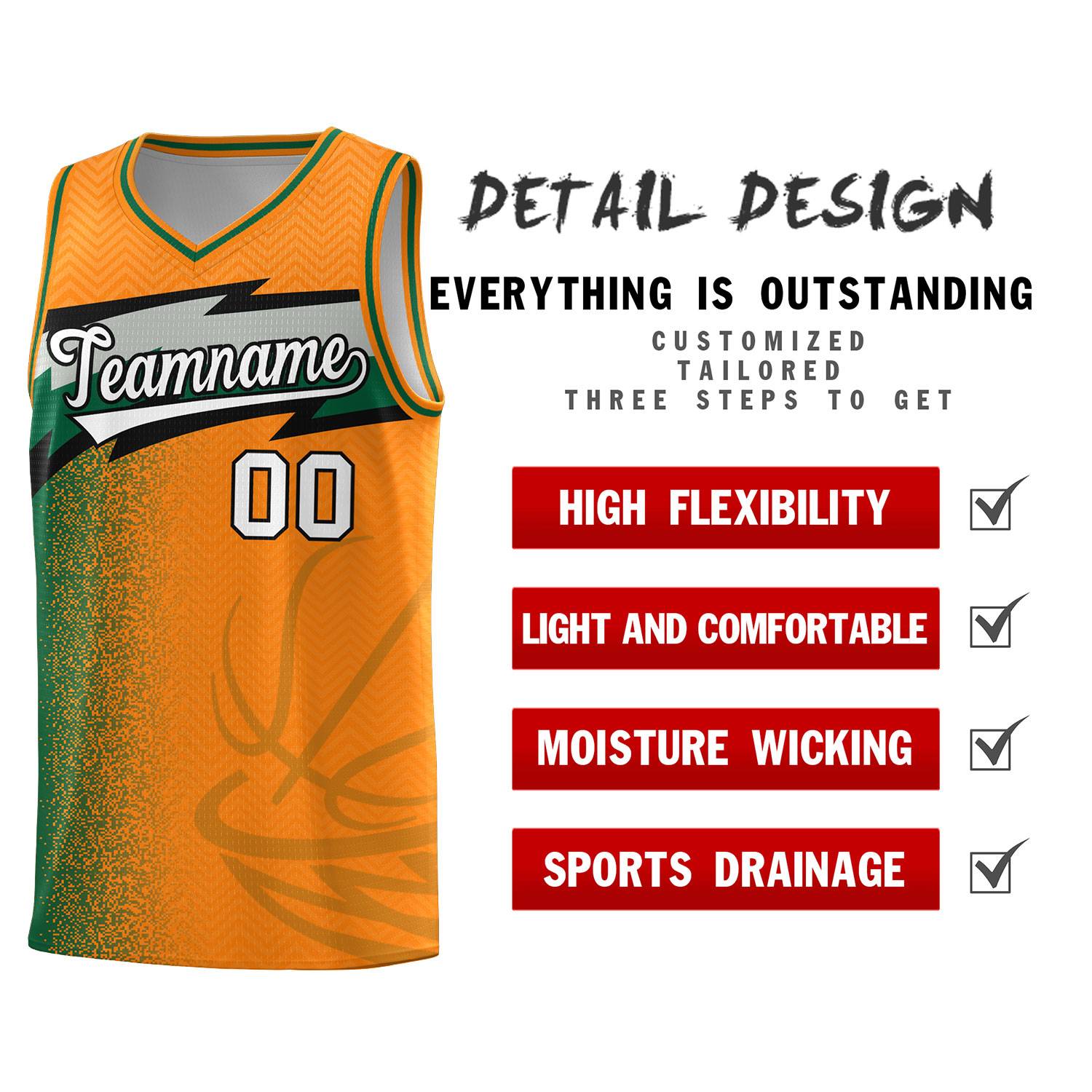 Custom Broncos Orange Dot Scatter Graffiti Pattern Sports Uniform Basketball Jersey