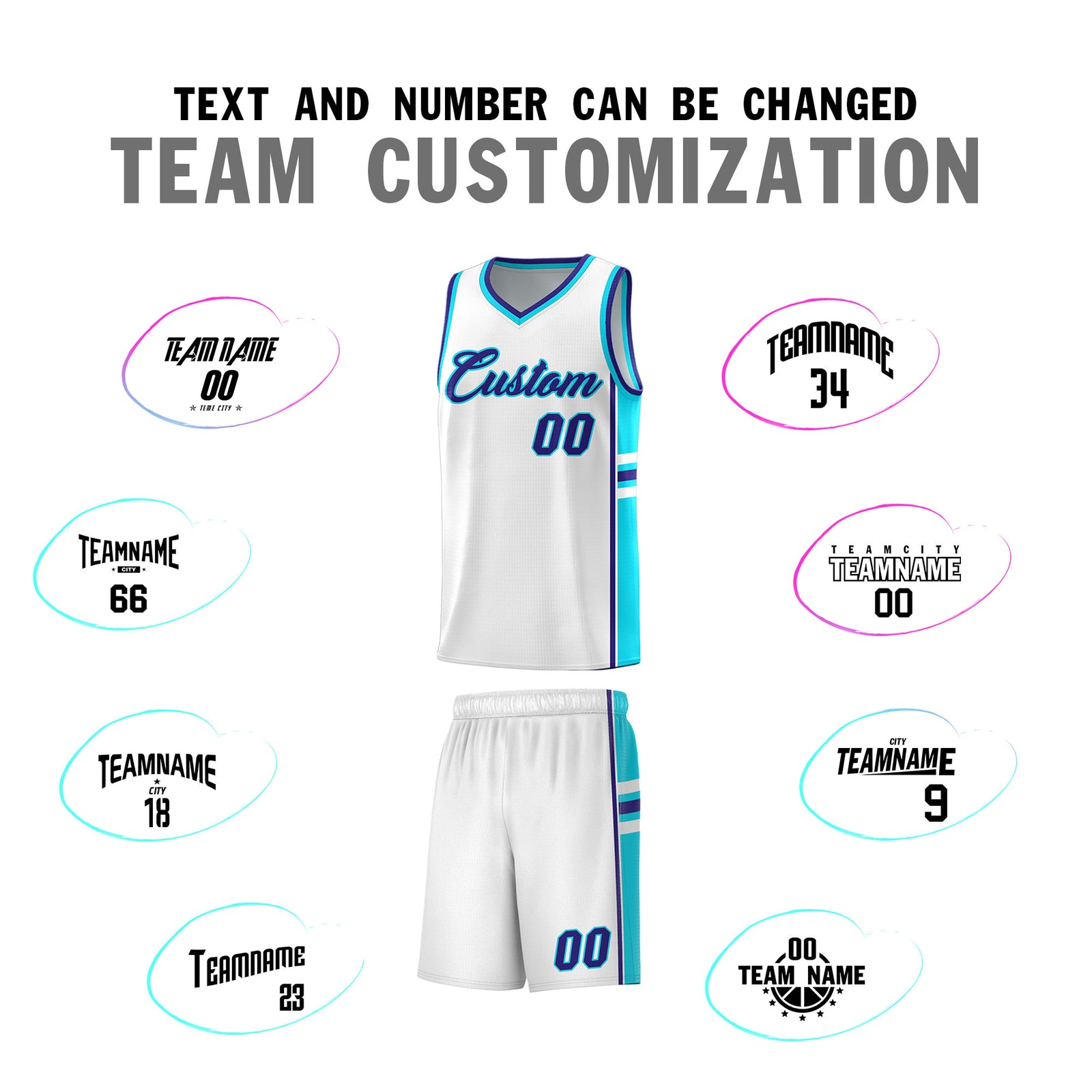 Custom Youth Basketball Jersey - White Royal Personalized Varsity Two-Tone Uniform