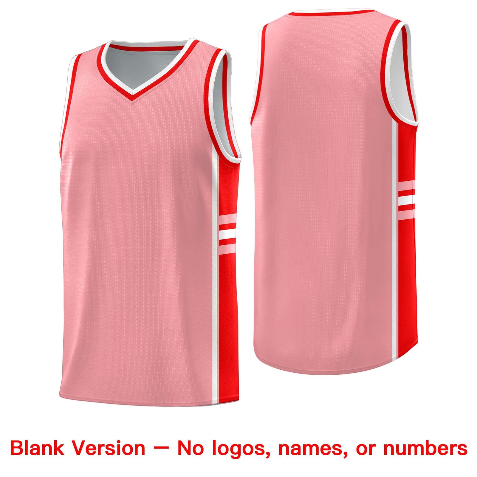 Custom Youth Basketball Jersey - Light Pink Light Red Two-Tone Varsity Jersey Set
