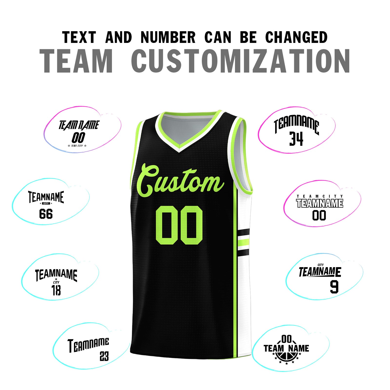 Custom Youth Basketball Jersey - Black White Two-Tone Classic Varsity Uniform