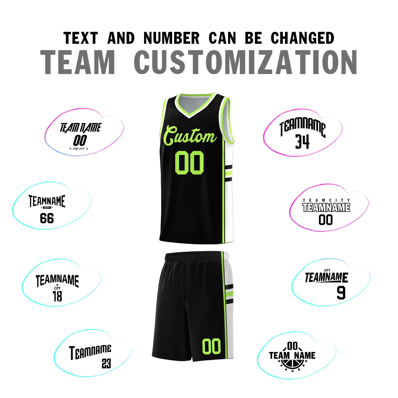 Custom Youth Basketball Jersey - Black White Two-Tone Classic Varsity Uniform