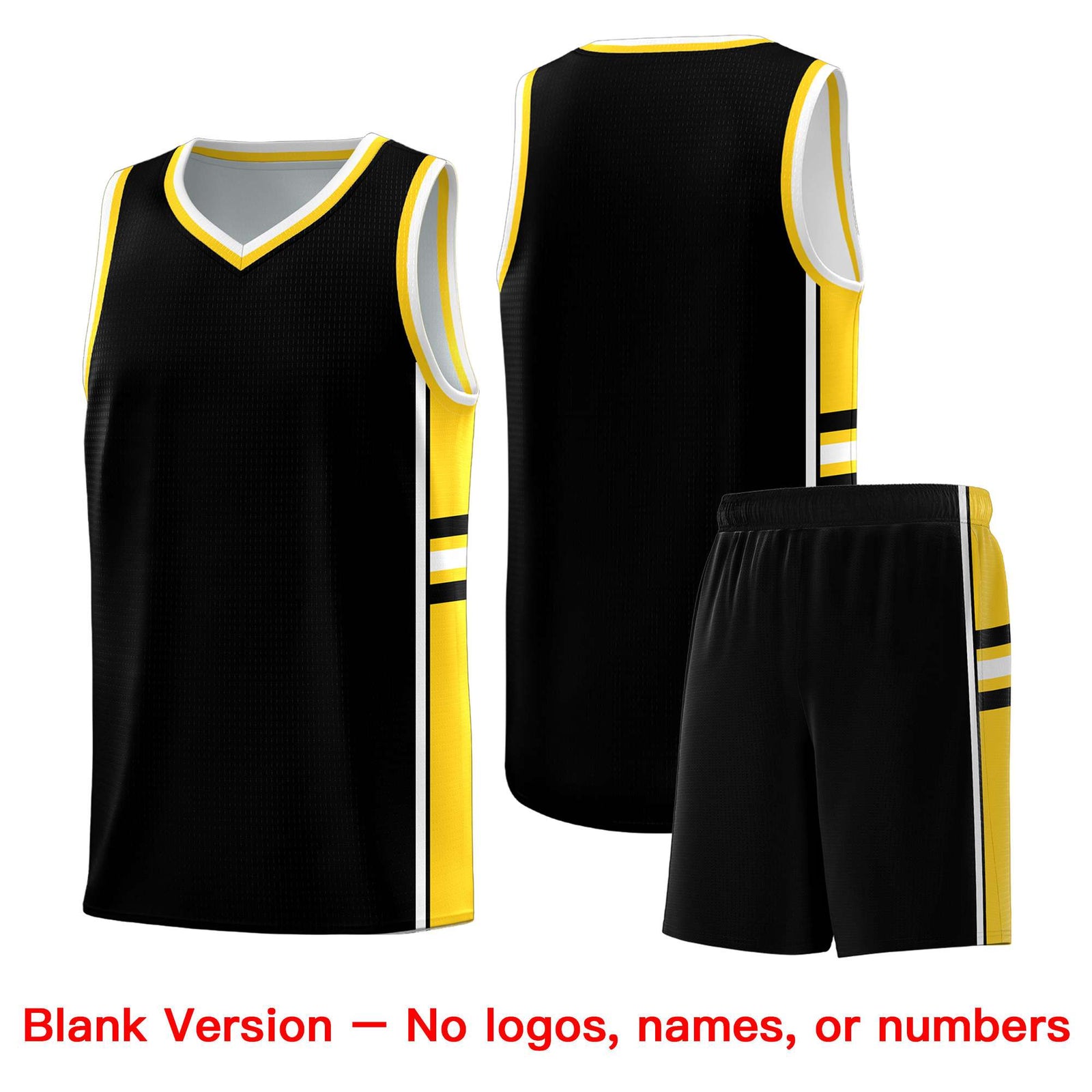 Custom Youth Basketball Jersey - Black Gold Two-Tone Varsity Jersey Set