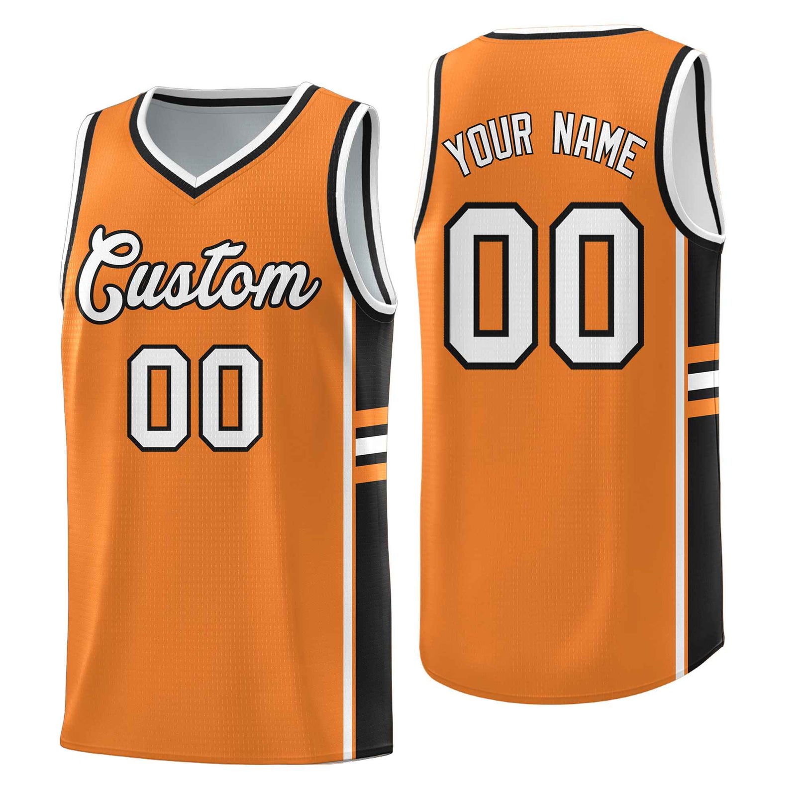 Custom Youth Basketball Jersey - Gold Orange Black Two-Tone Varsity Jersey Set