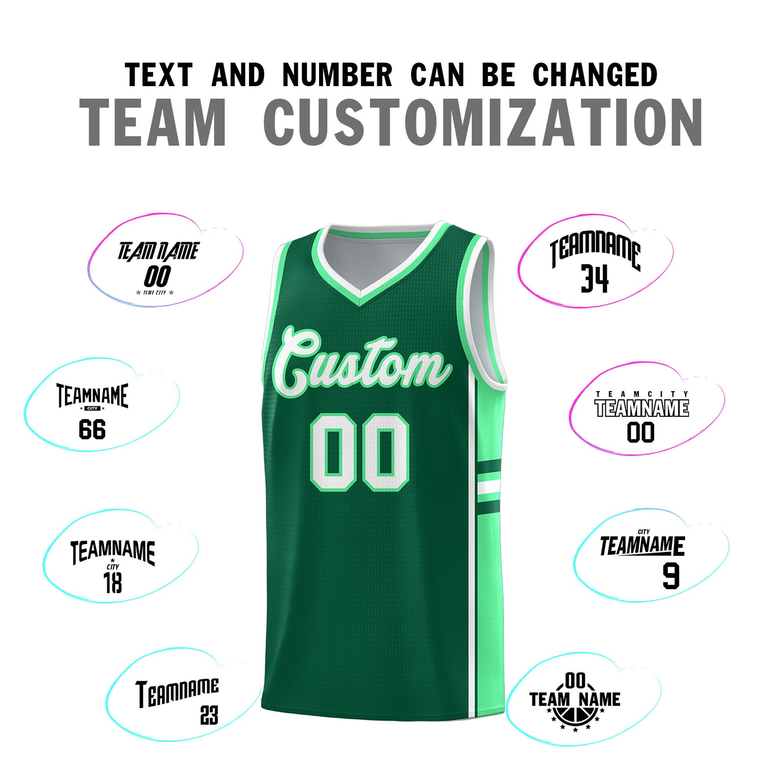 Custom Youth Basketball Jersey - Kelly Green Green Two-Tone Classic Varsity Uniform