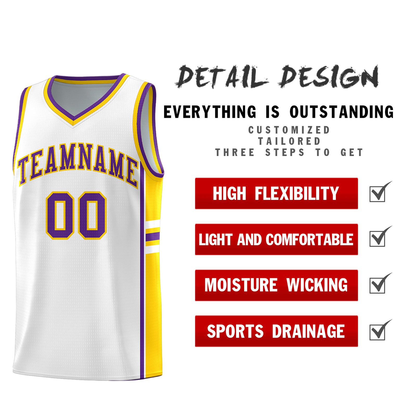 Custom Youth Basketball Jersey - White Gold Personalized Varsity Two-Tone Uniform