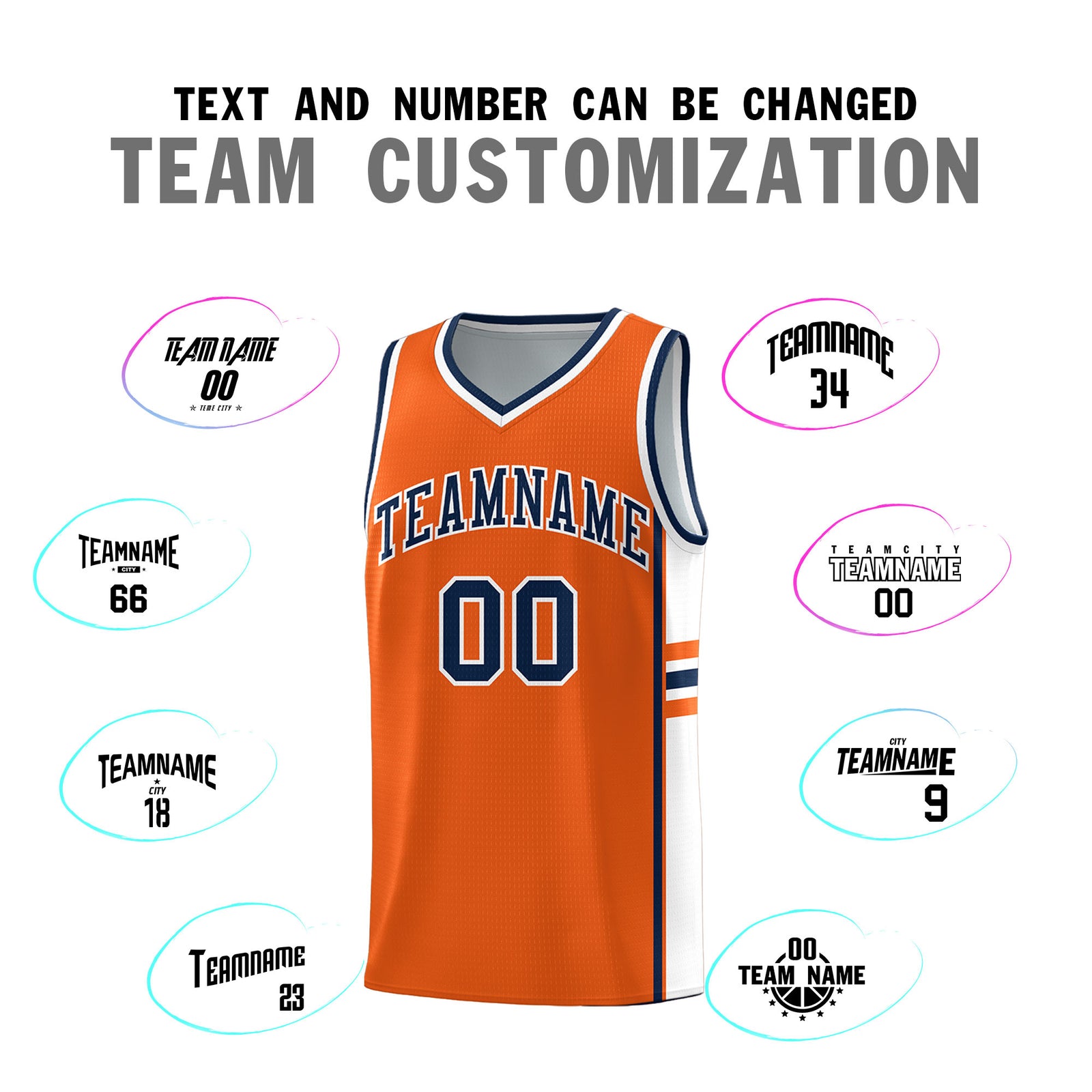 Custom Youth Basketball Jersey - Orange White Two-Tone Classic Varsity Uniform