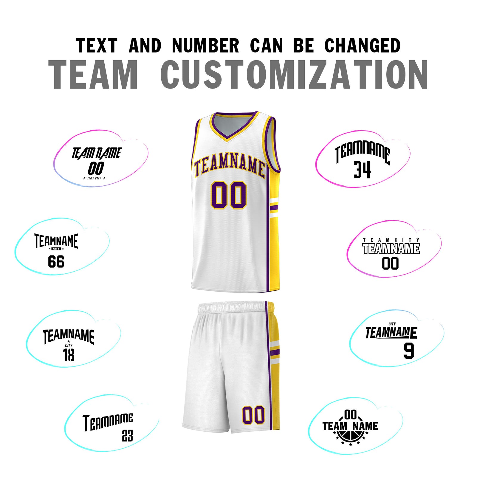 Custom Youth Basketball Jersey - White Gold Personalized Varsity Two-Tone Uniform