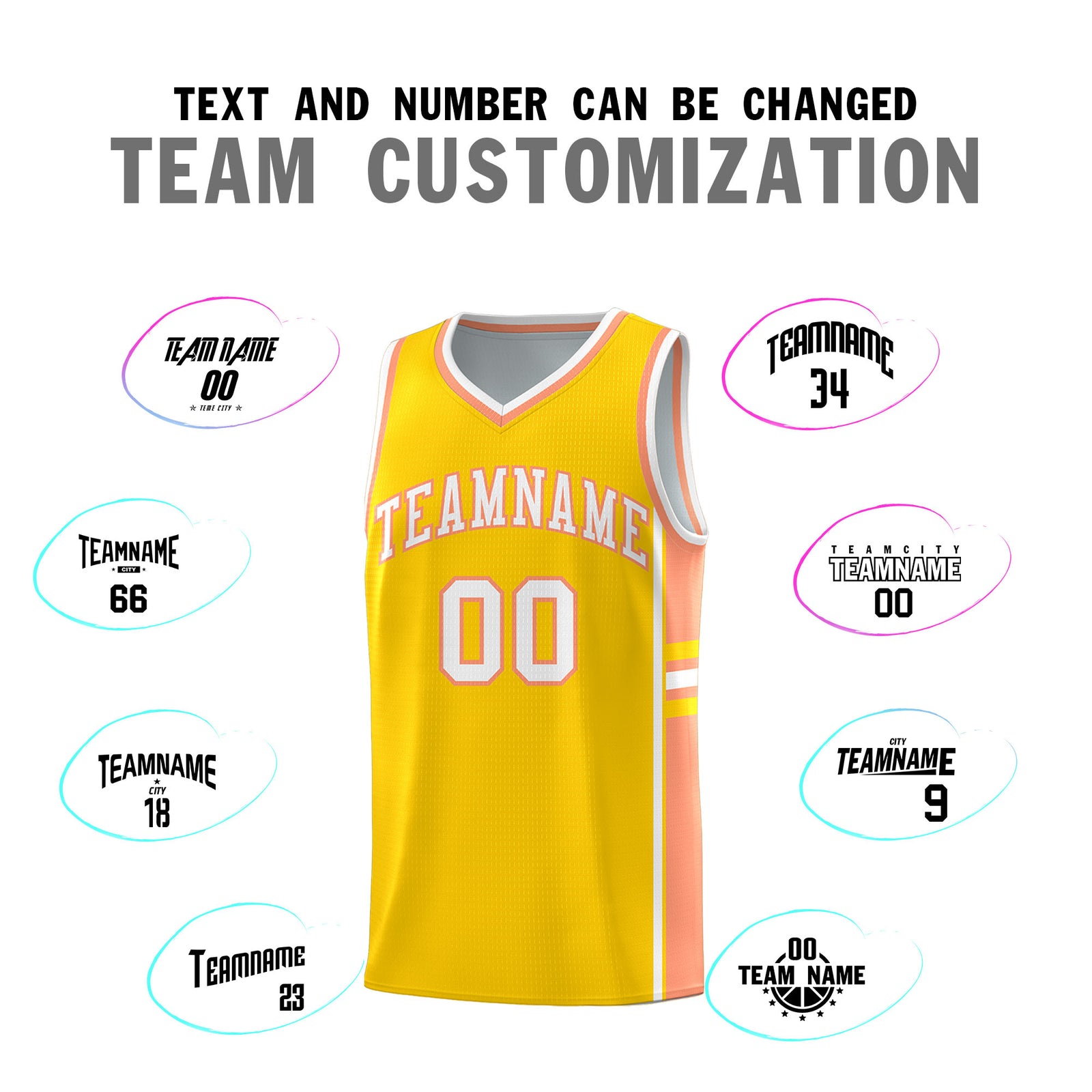 Custom Youth Basketball Jersey - Gold Light Orange Personalized Varsity Two-Tone Uniform