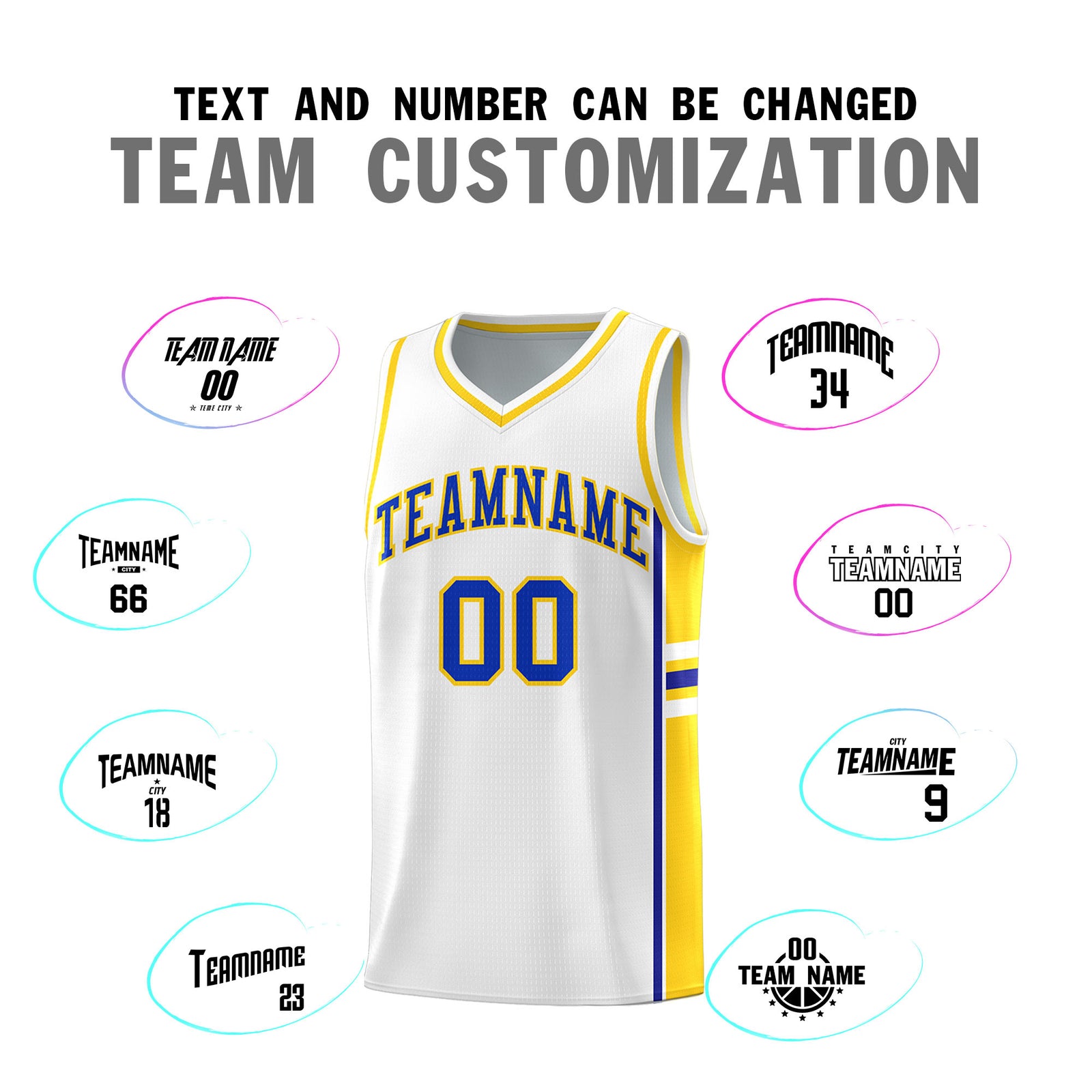 Custom Youth Basketball Jersey - White Fluorescent Yellow Two-Tone Varsity Jersey Set