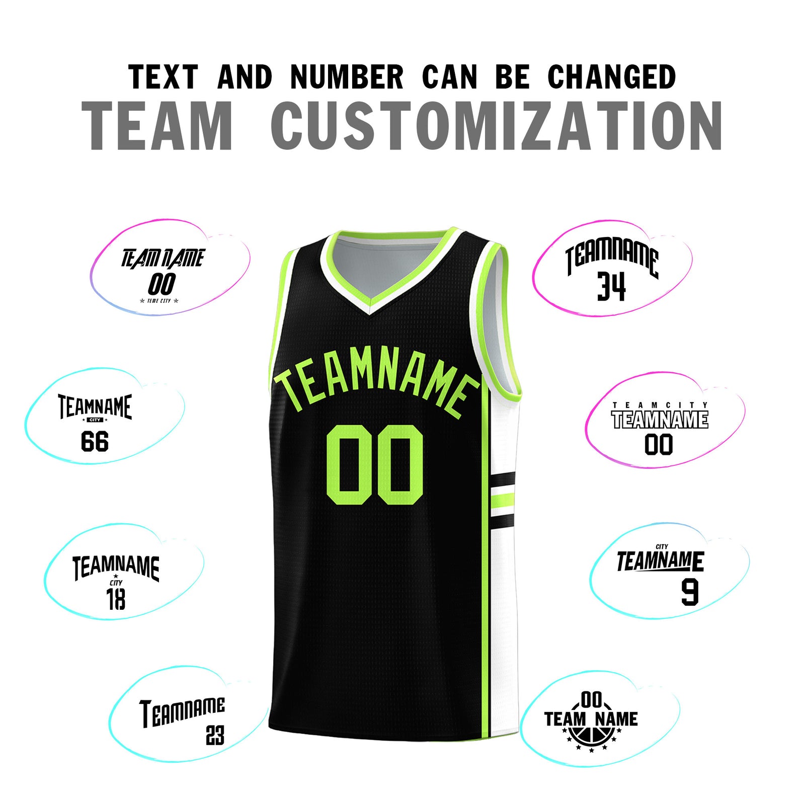 Custom Youth Basketball Jersey - Black White Two-Tone Classic Varsity Uniform