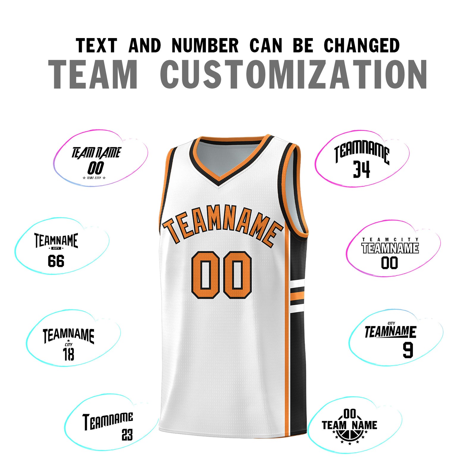 Custom Youth Basketball Jersey - White Gold Orange Personalized Varsity Two-Tone Uniform